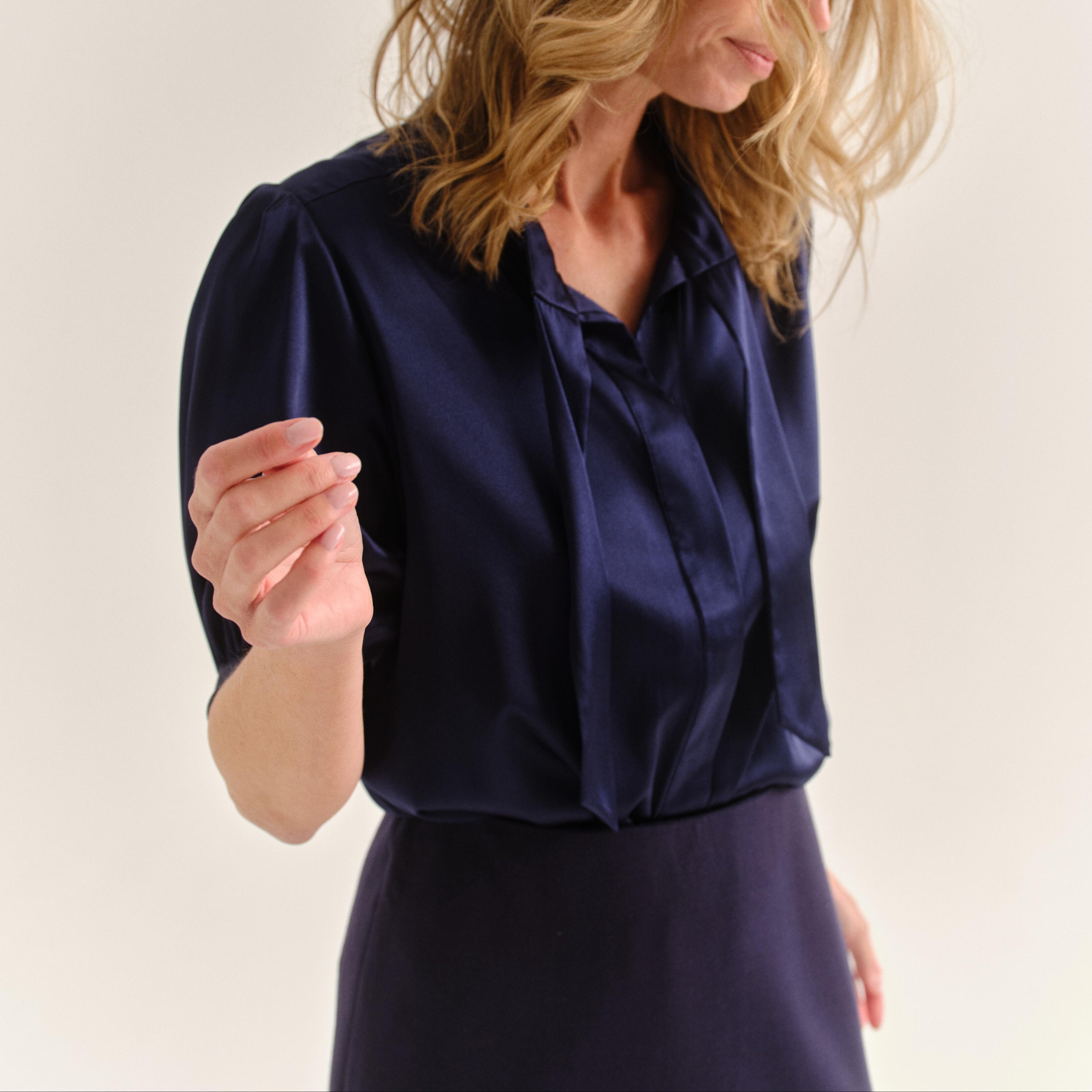 Peggy S/S Blouse Midnight Blue