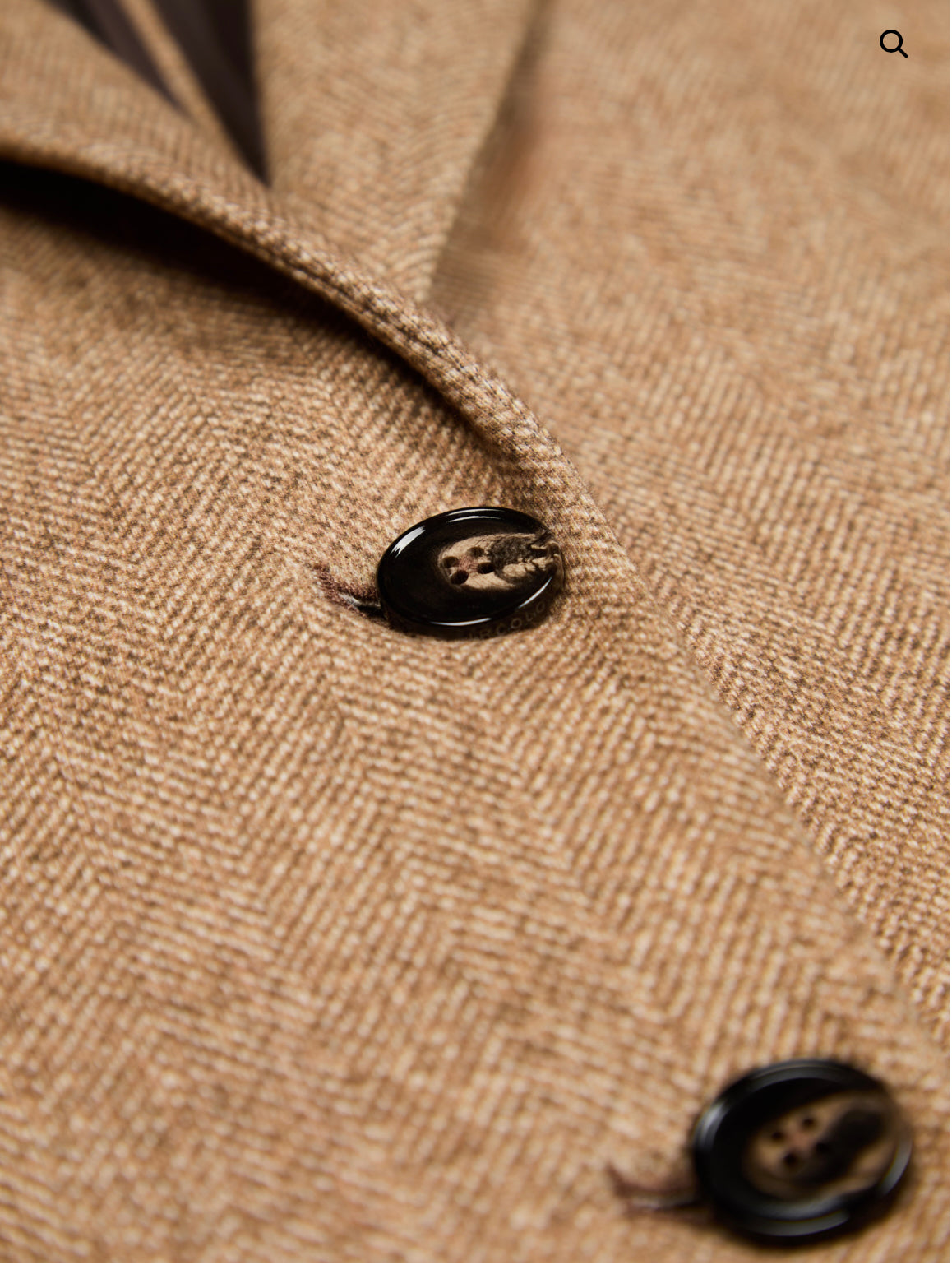 Herringbone Slim Fit Fleece Blazer Camel