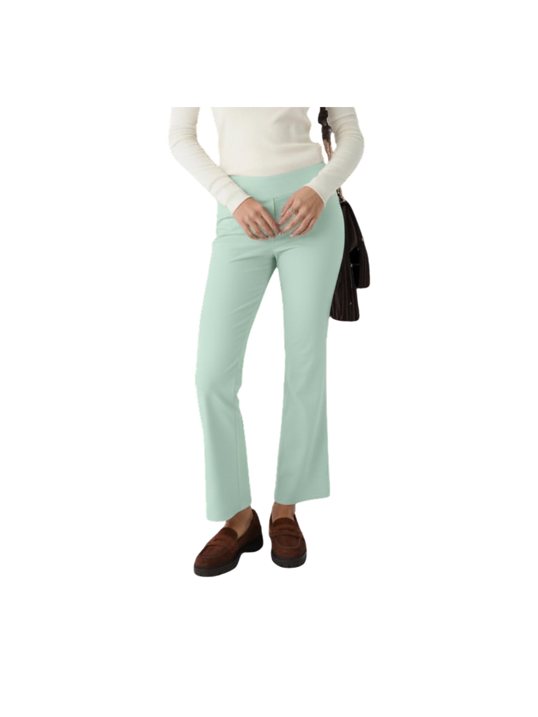 Crop Flare Leather Mist