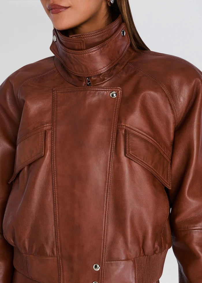 Lykke Leather Jacket Cigar