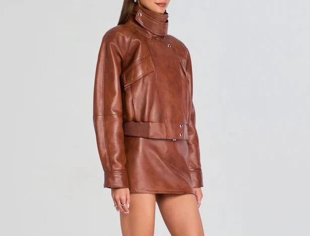 Lykke Leather Jacket Cigar