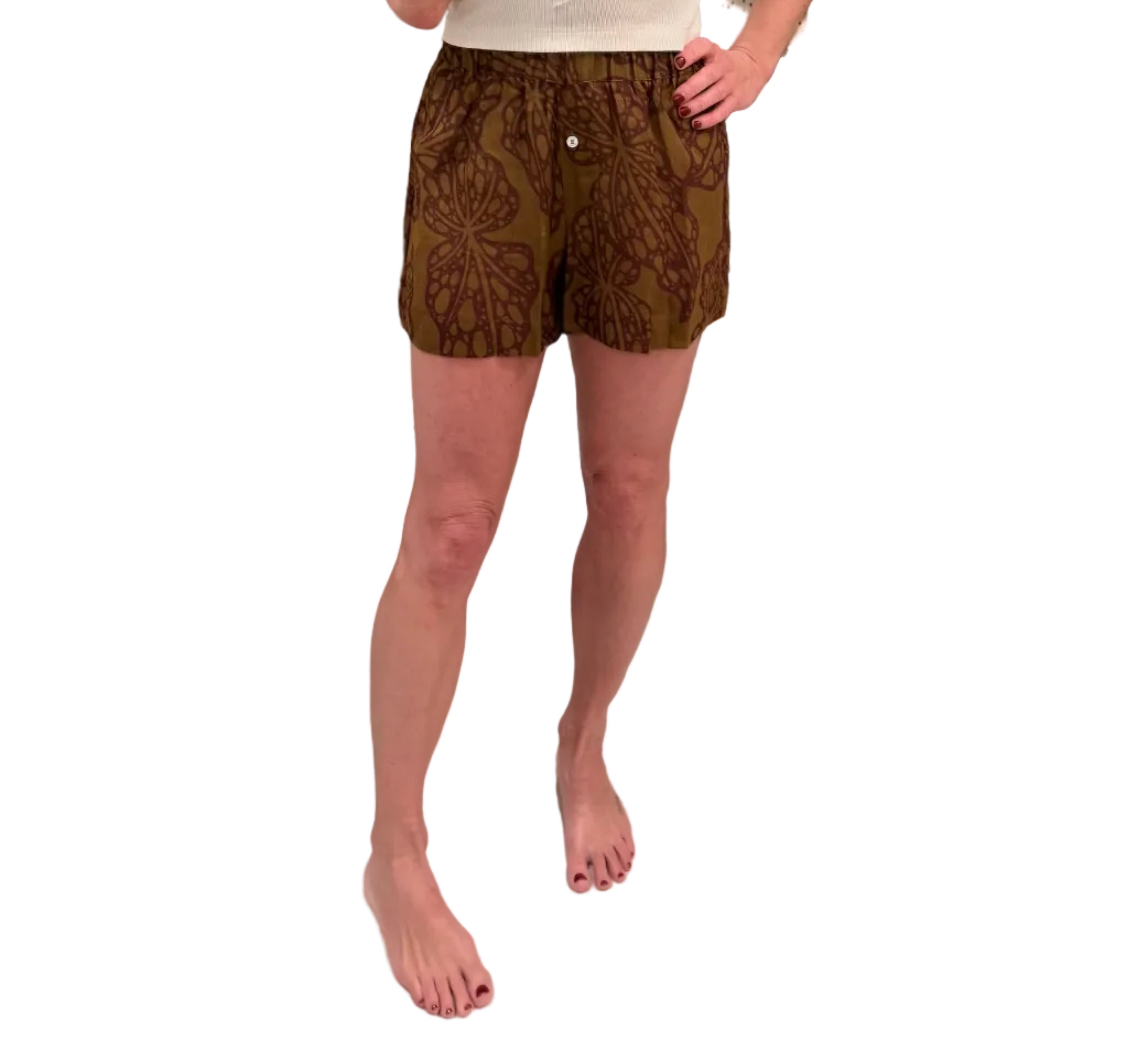 Rhum/Merlot Linen Shorts