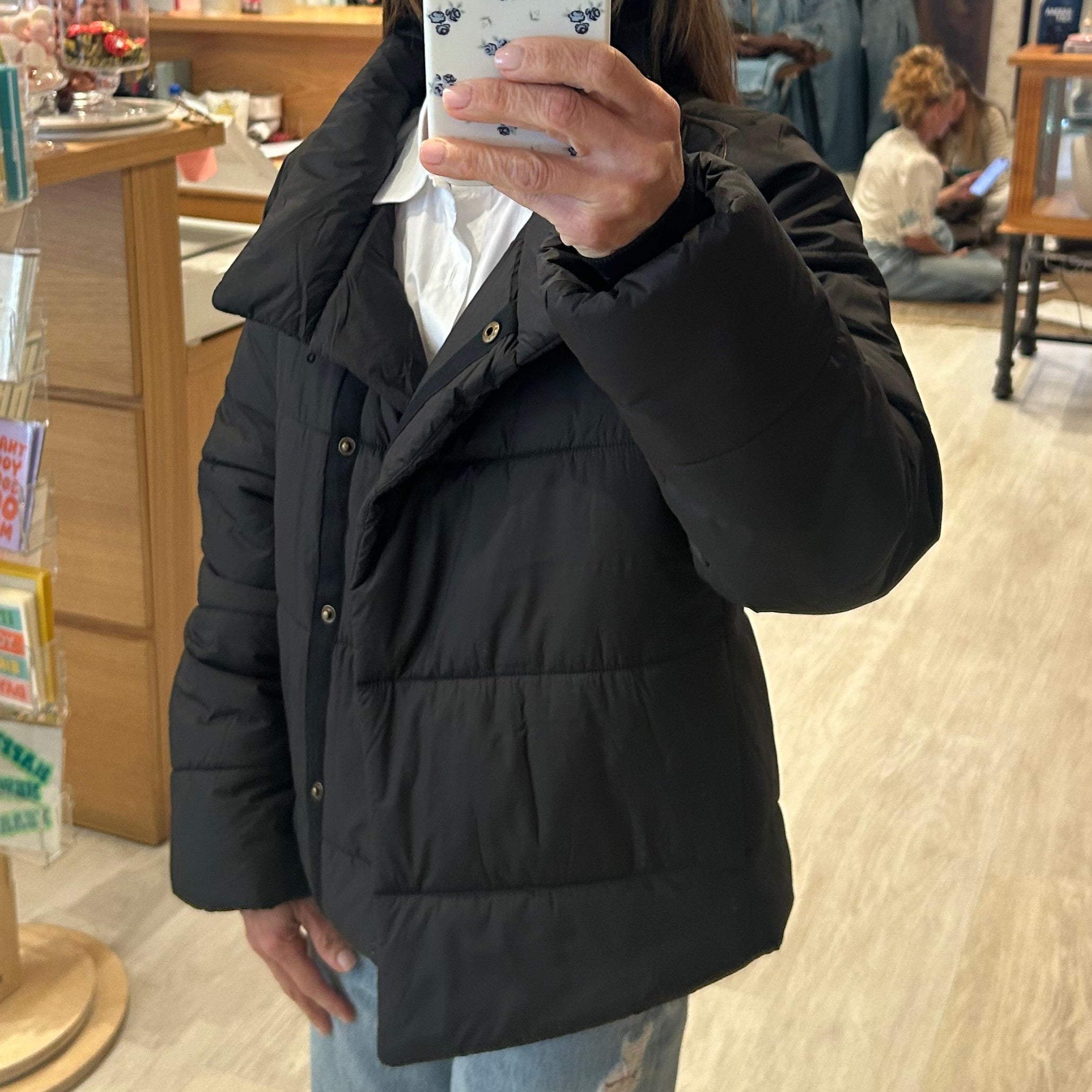 Knit Cuff Jacket Black