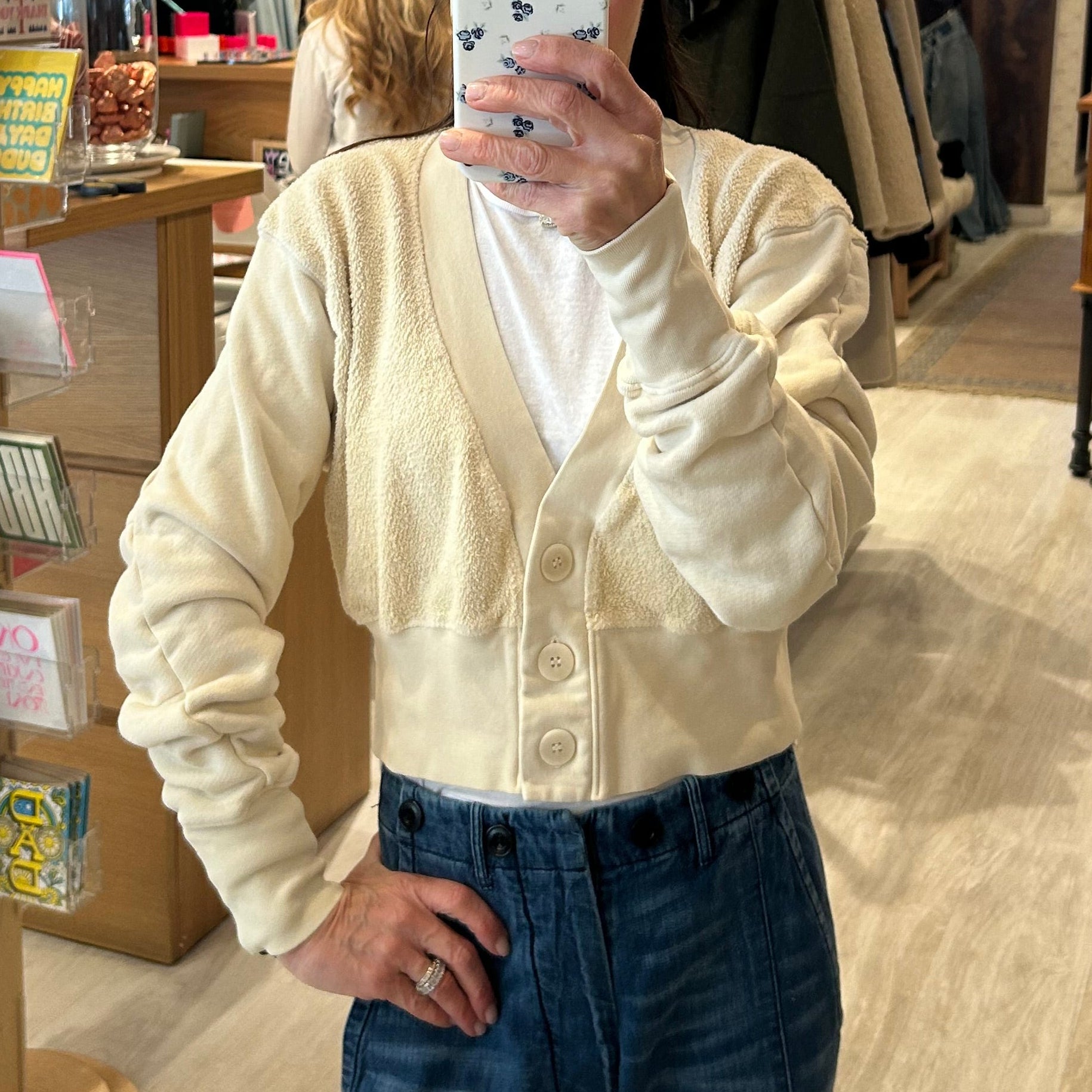 Diana Crop Cardigan Ivory