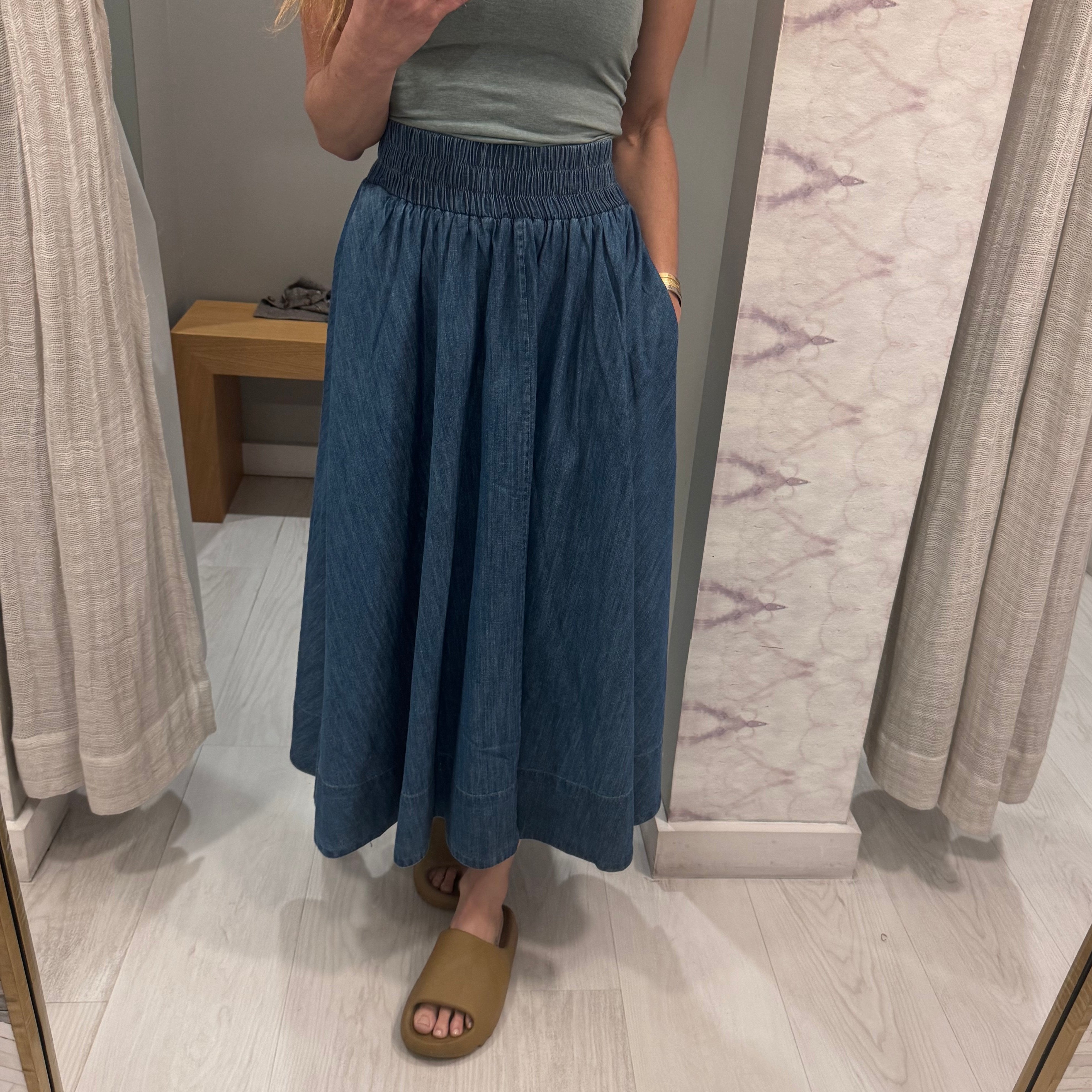 Kyria Circle Skirt Denim Aegean