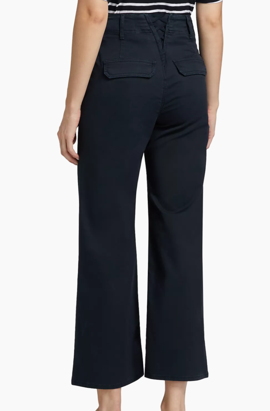 Grant Cropped High Rise Wide Leg Navy