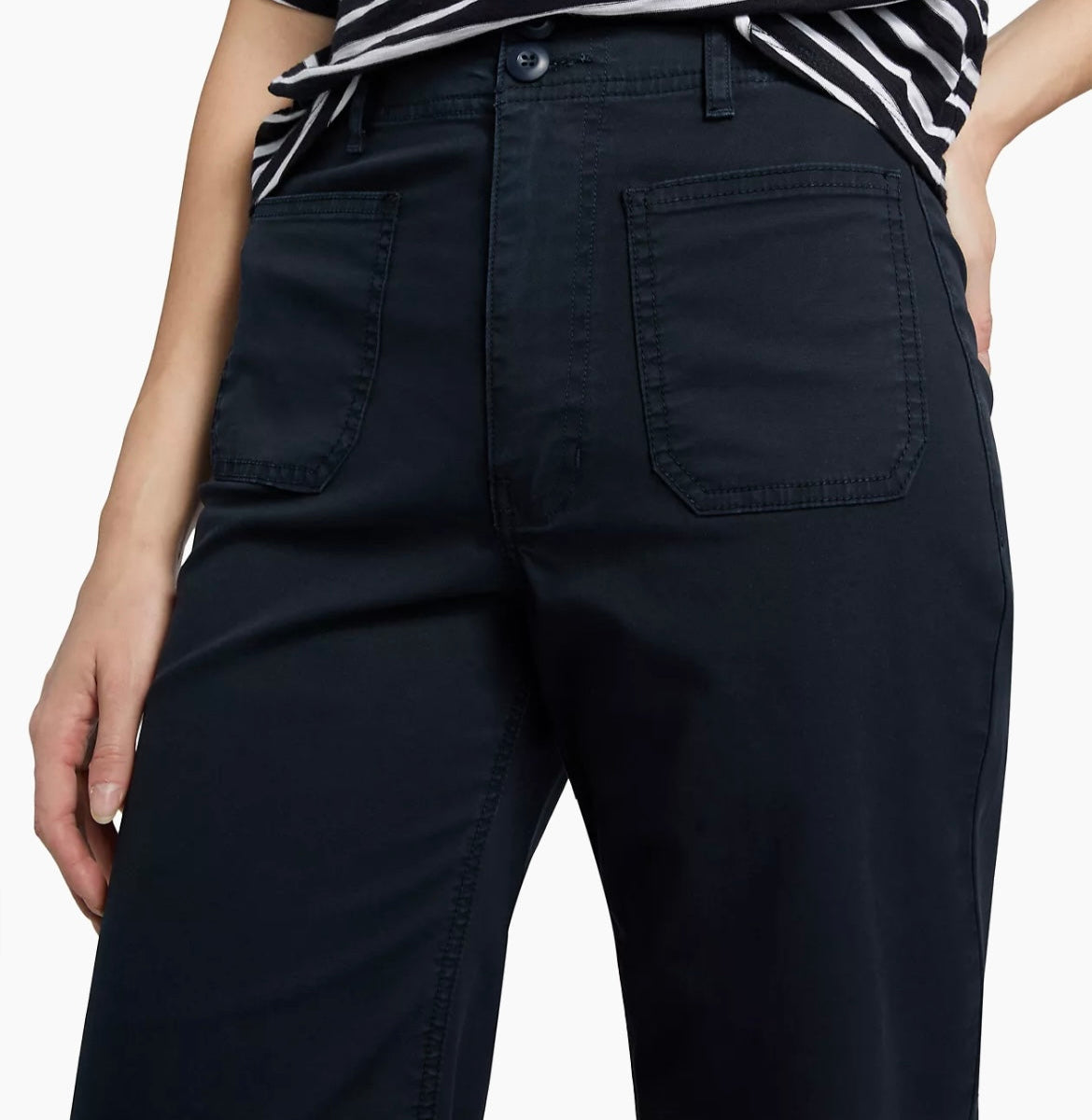 Grant Cropped High Rise Wide Leg Navy