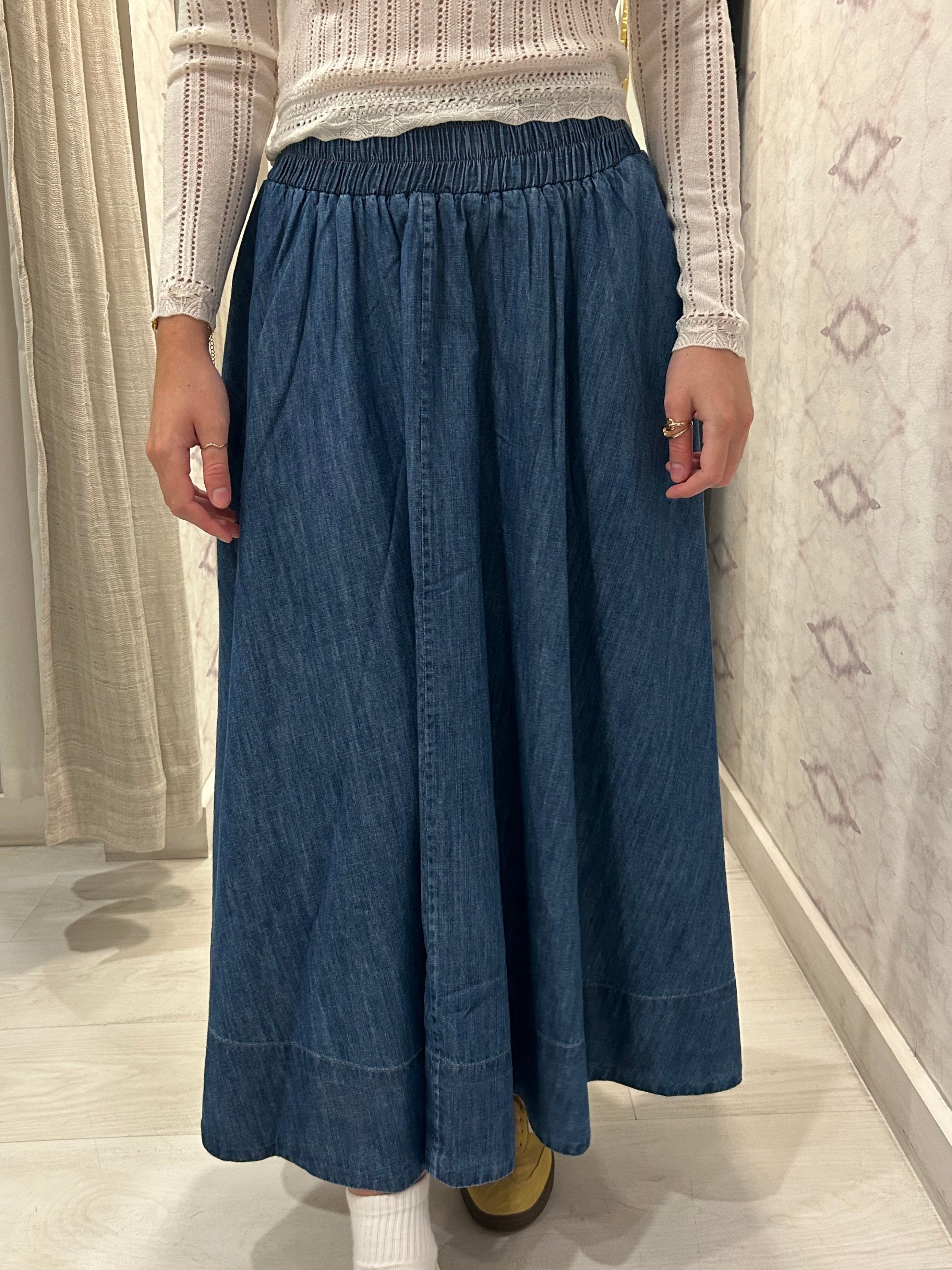 Kyria Circle Skirt Denim Aegean