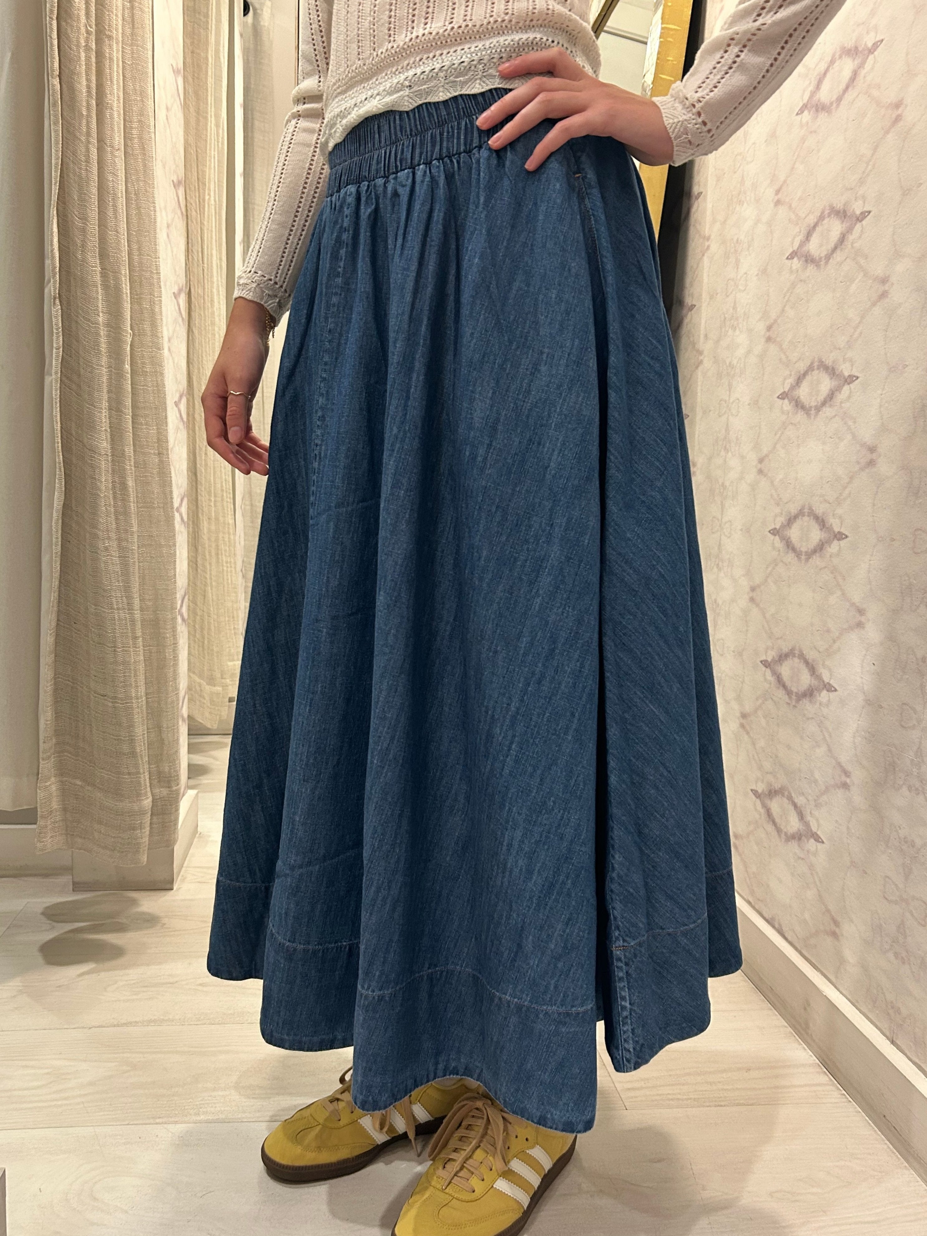 Kyria Circle Skirt Denim Aegean