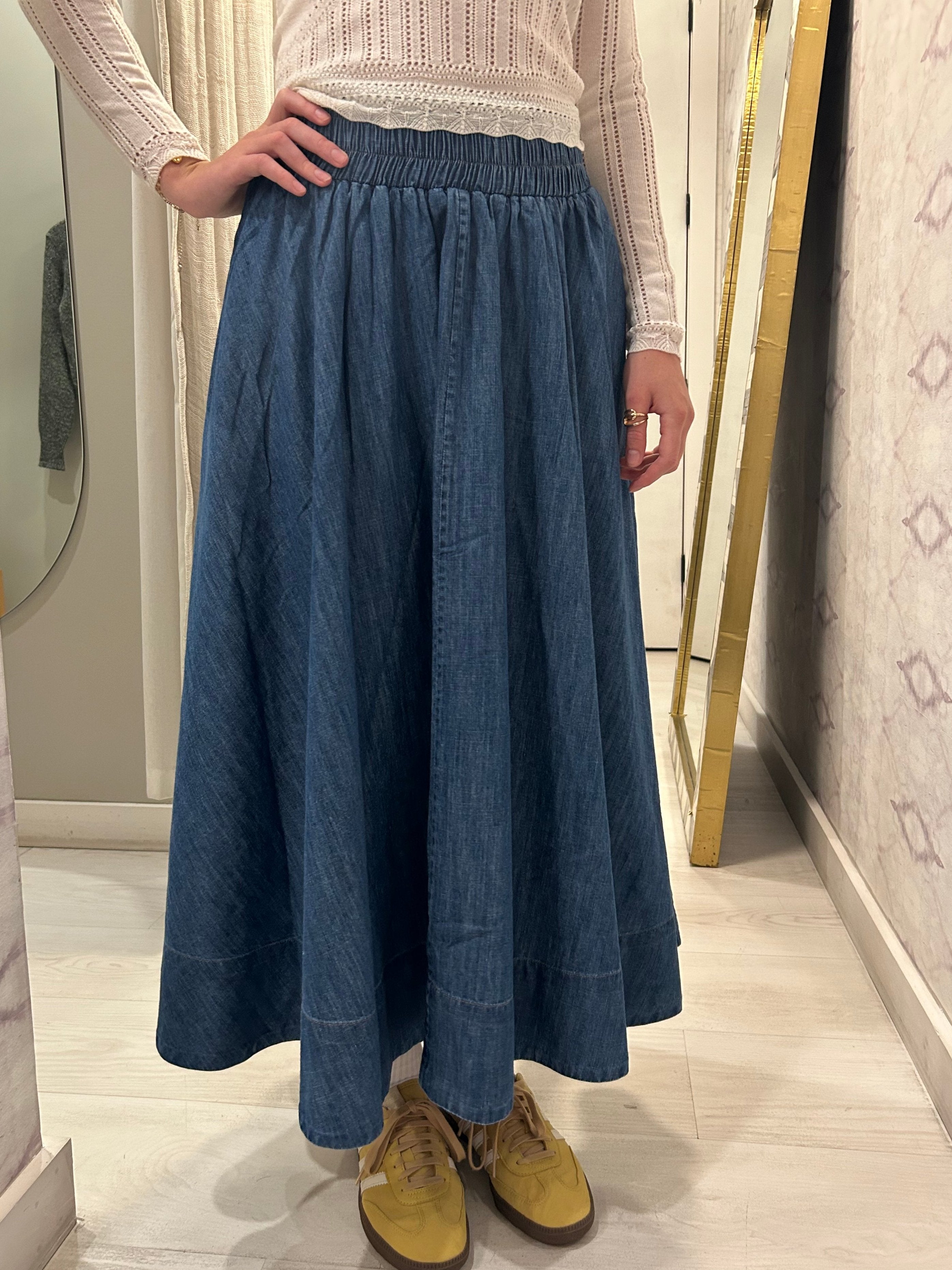 Kyria Circle Skirt Denim Aegean