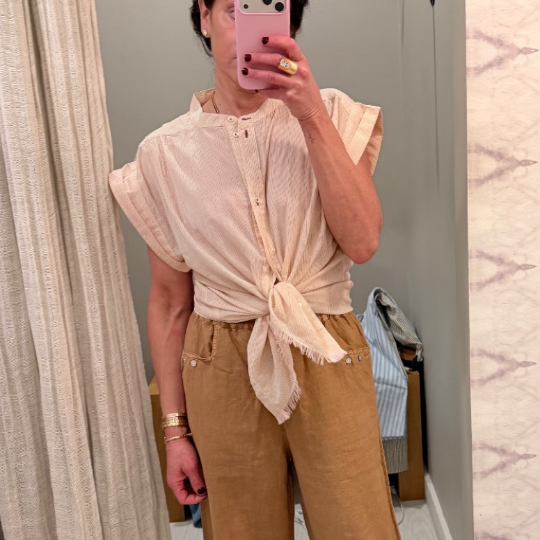 Amandine Stripe Top Cream