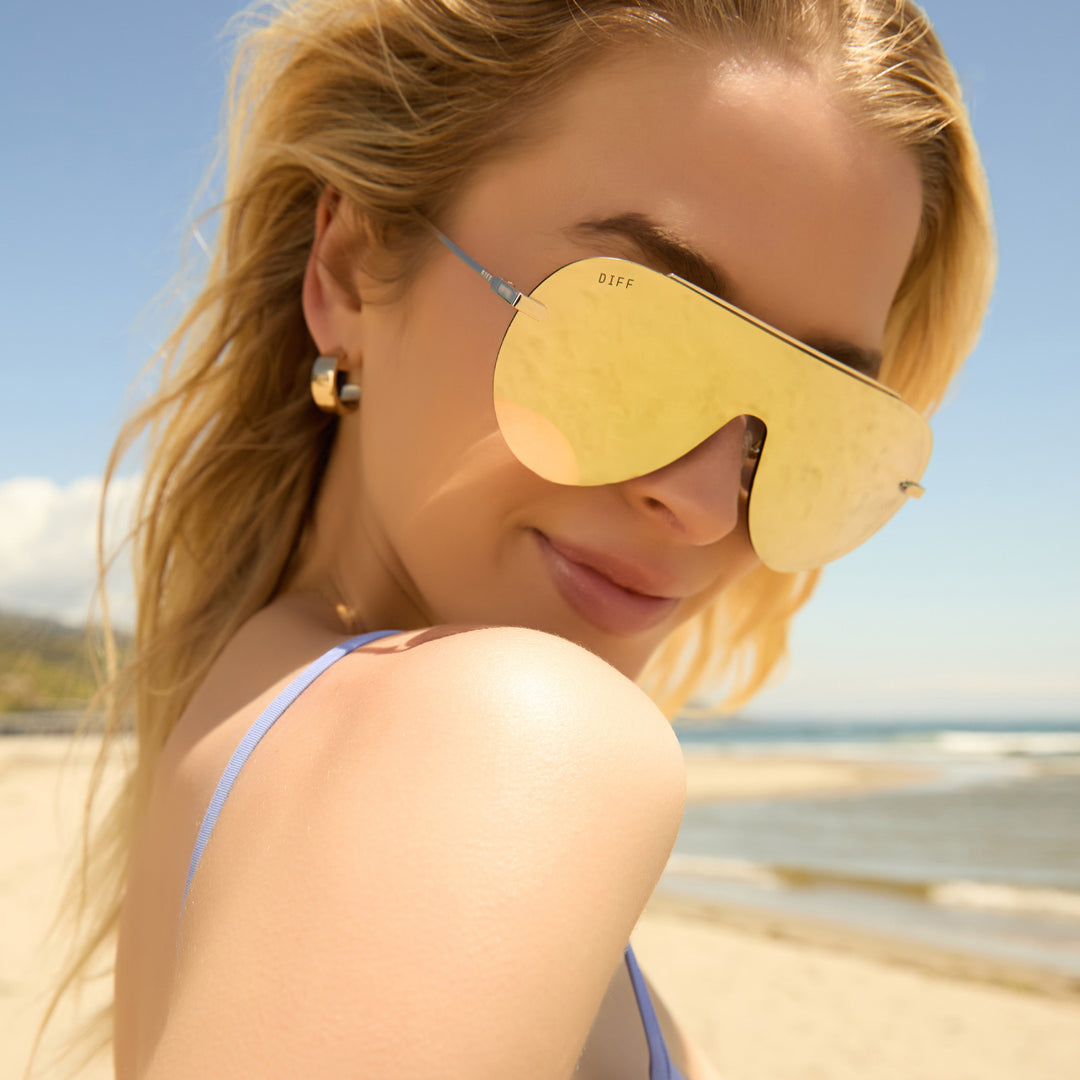 Imani Gold + Brilliant Gold Mirror Sunglasses