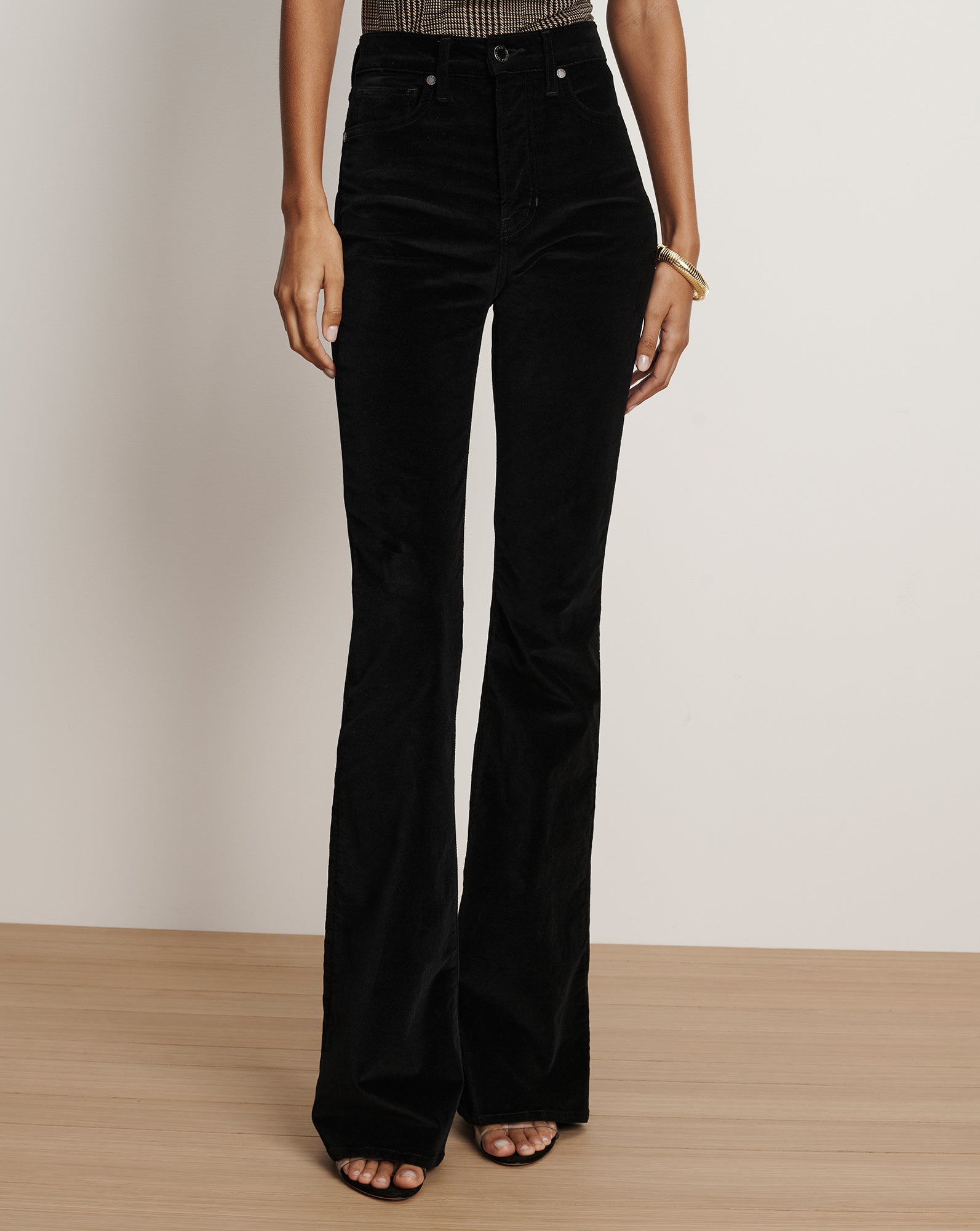 Beverly Velvet Skinny Flare Black