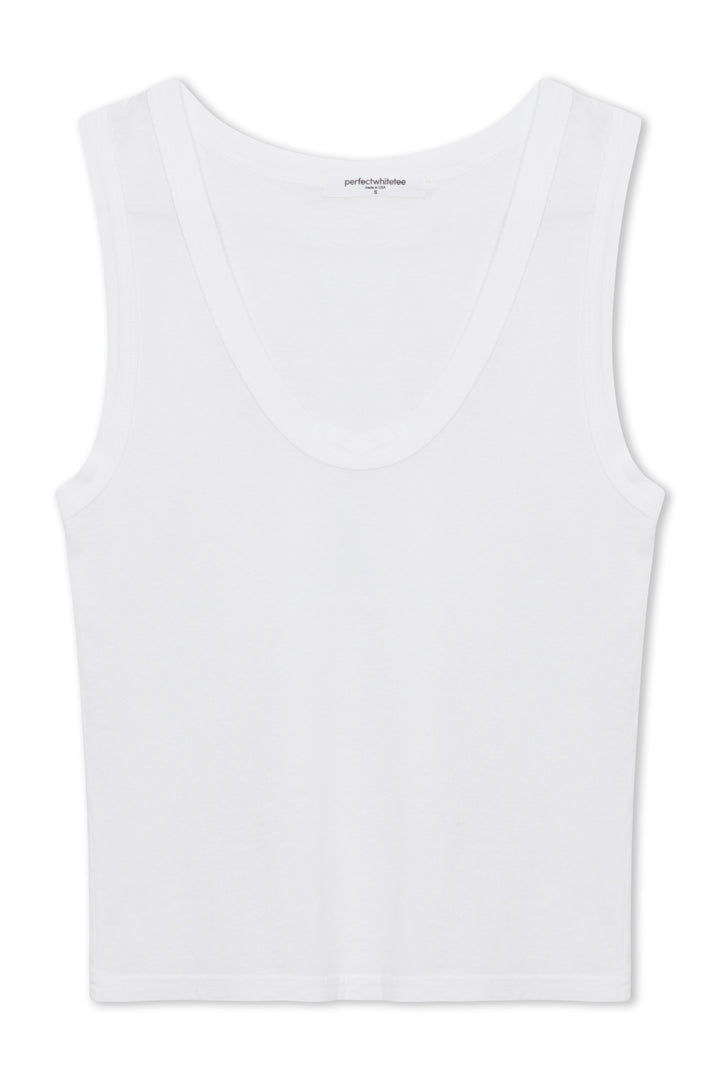 Khara Crispy Cotton U-Neck Tank White
