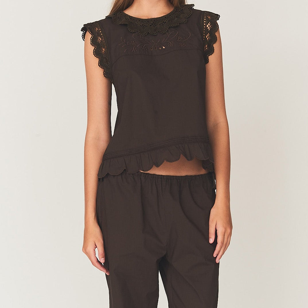 Kirsten Cloth Top Chocolate