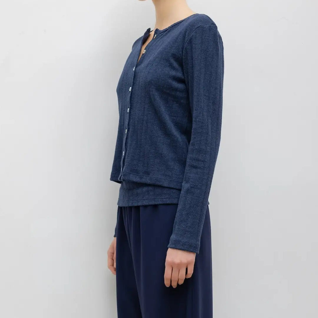 Pointelle Classic Cardigan II Midnight Melange