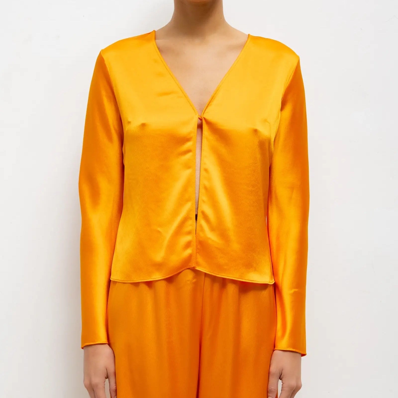 Barb Button Long Sleeve Top Mandarine