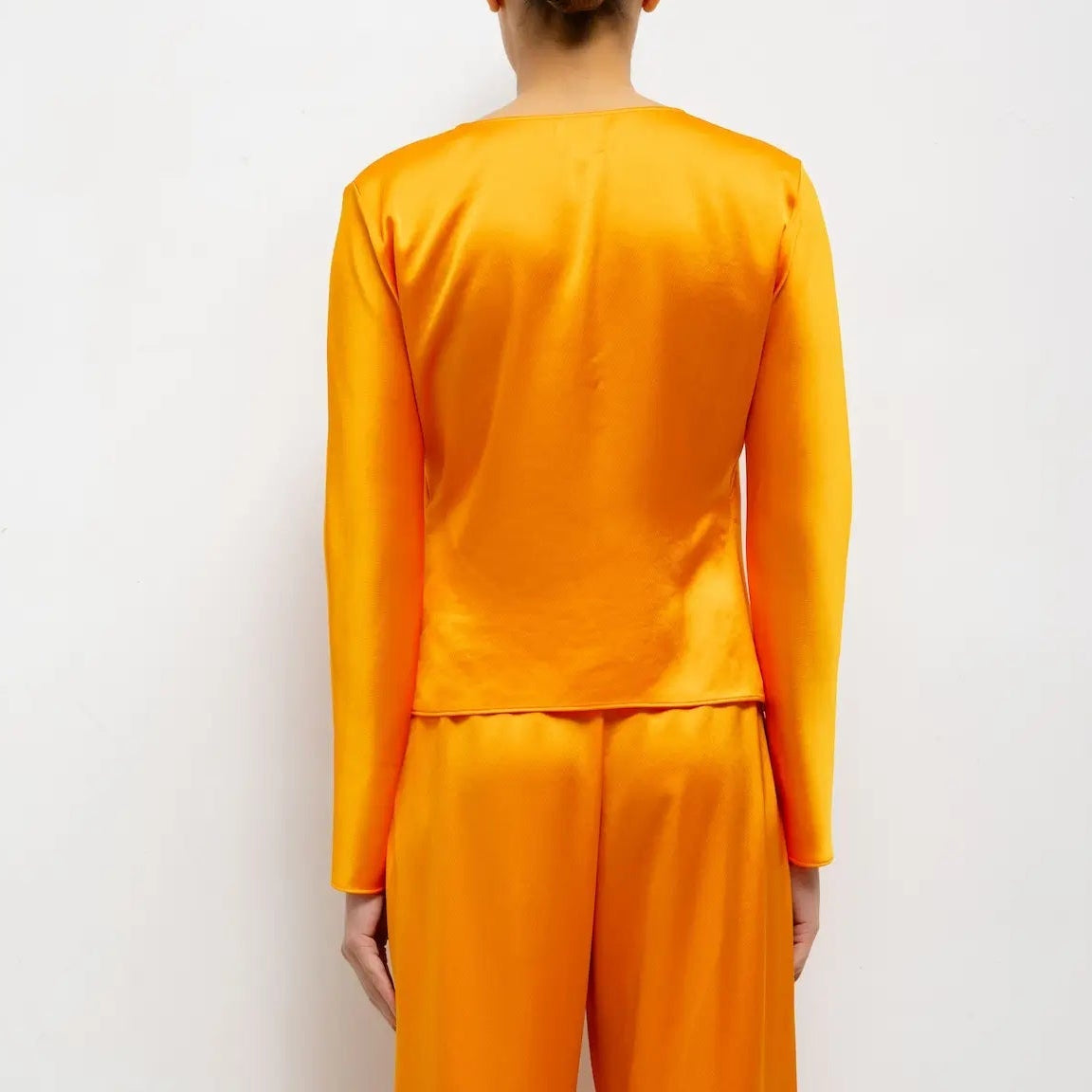 Barb Button Long Sleeve Top Mandarine