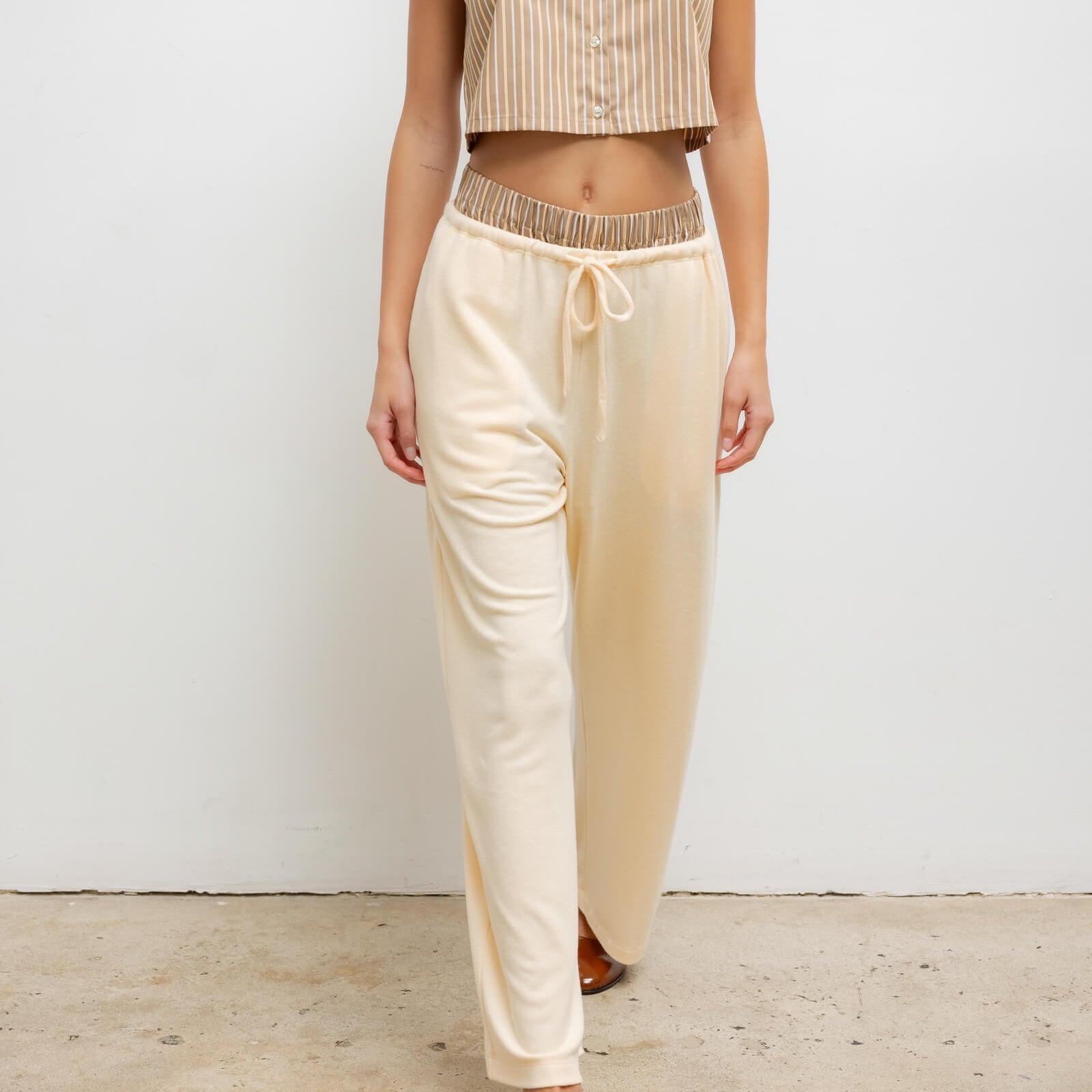 Lauren Crop Drawstring Pant Vanilla