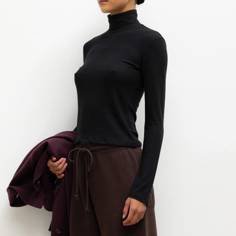 Lauren L/Slv Turtleneck Black