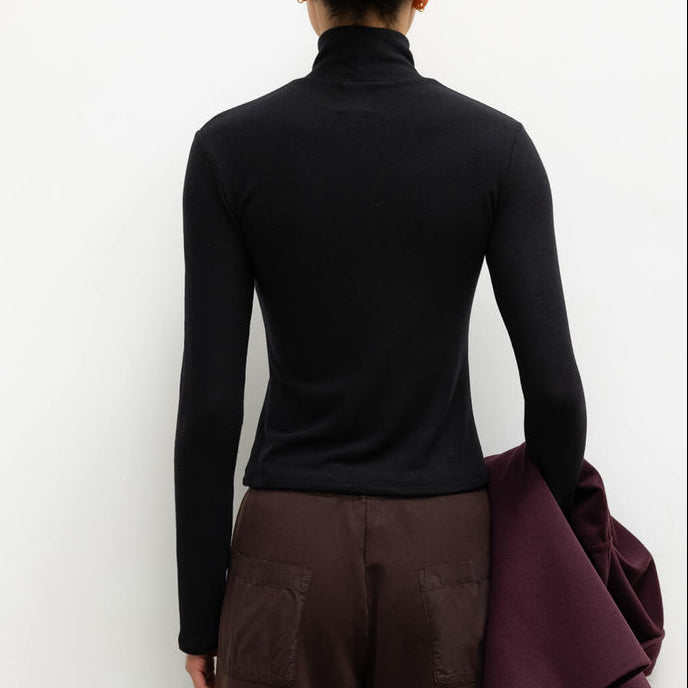 Lauren L/Slv Turtleneck Black