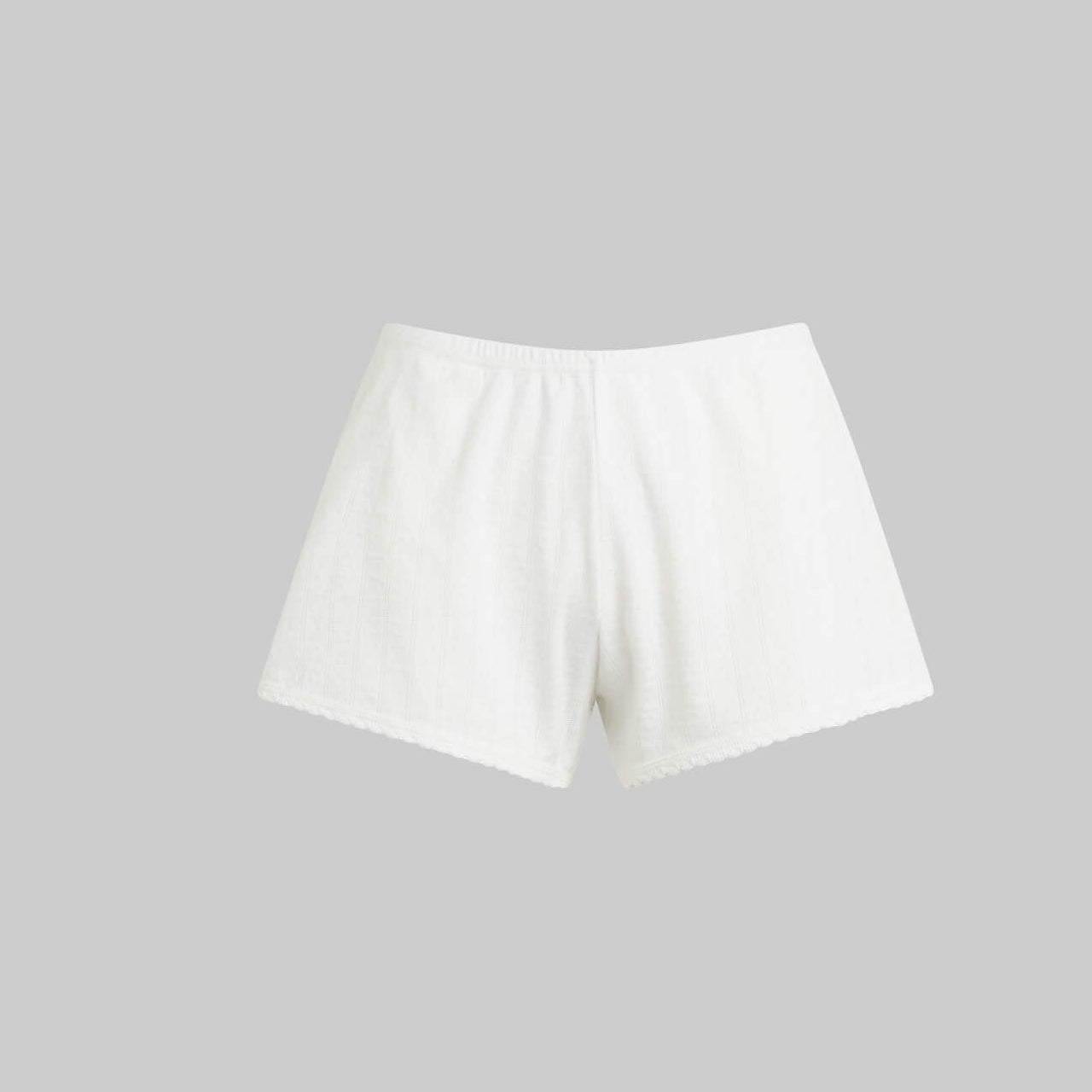 Pointelle Boxer Short White