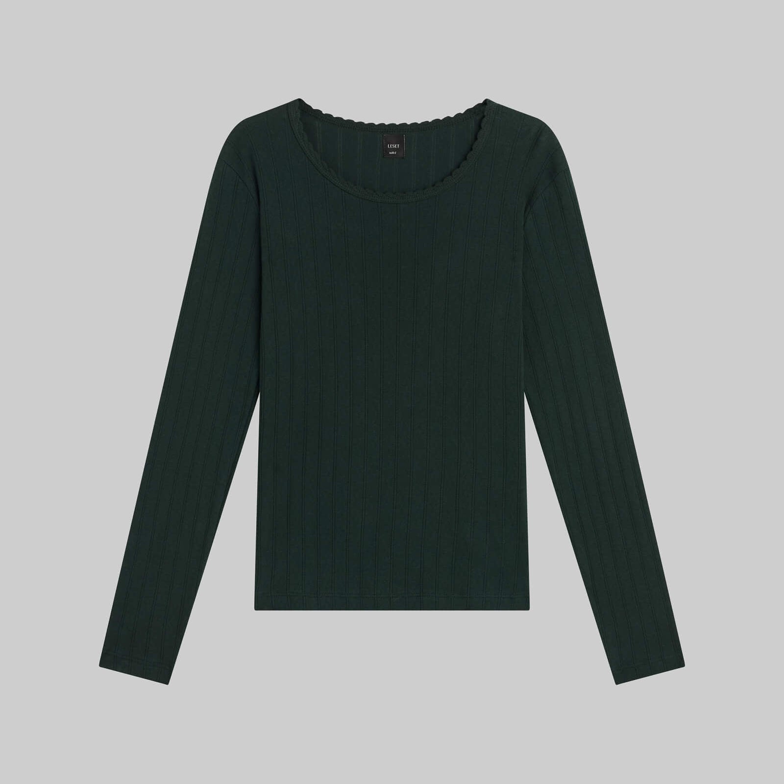 Pointelle Slim Fit L/SLV Forest