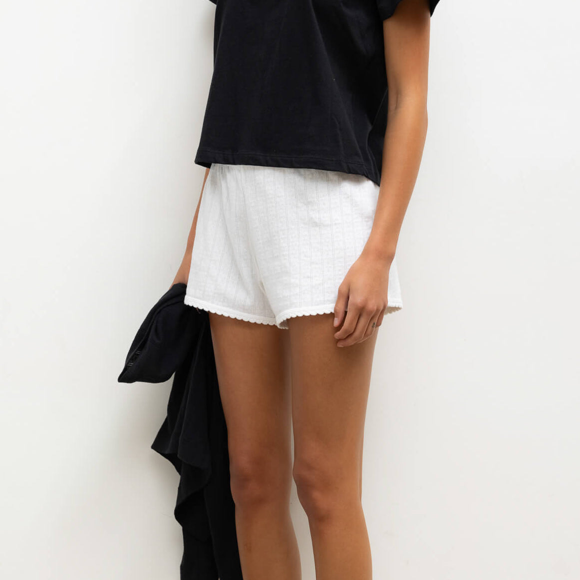 Pointelle Boxer Short White