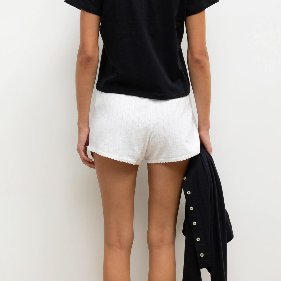 Pointelle Boxer Short White