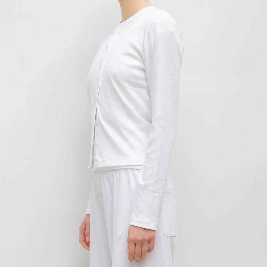 Pointelle Classic Cardigan II White