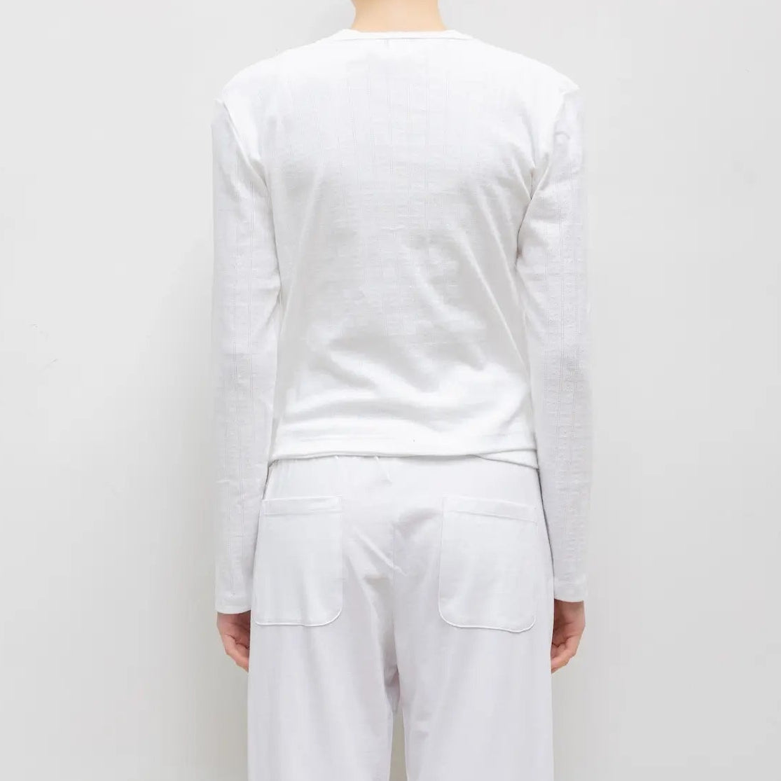 Pointelle Classic Cardigan II White