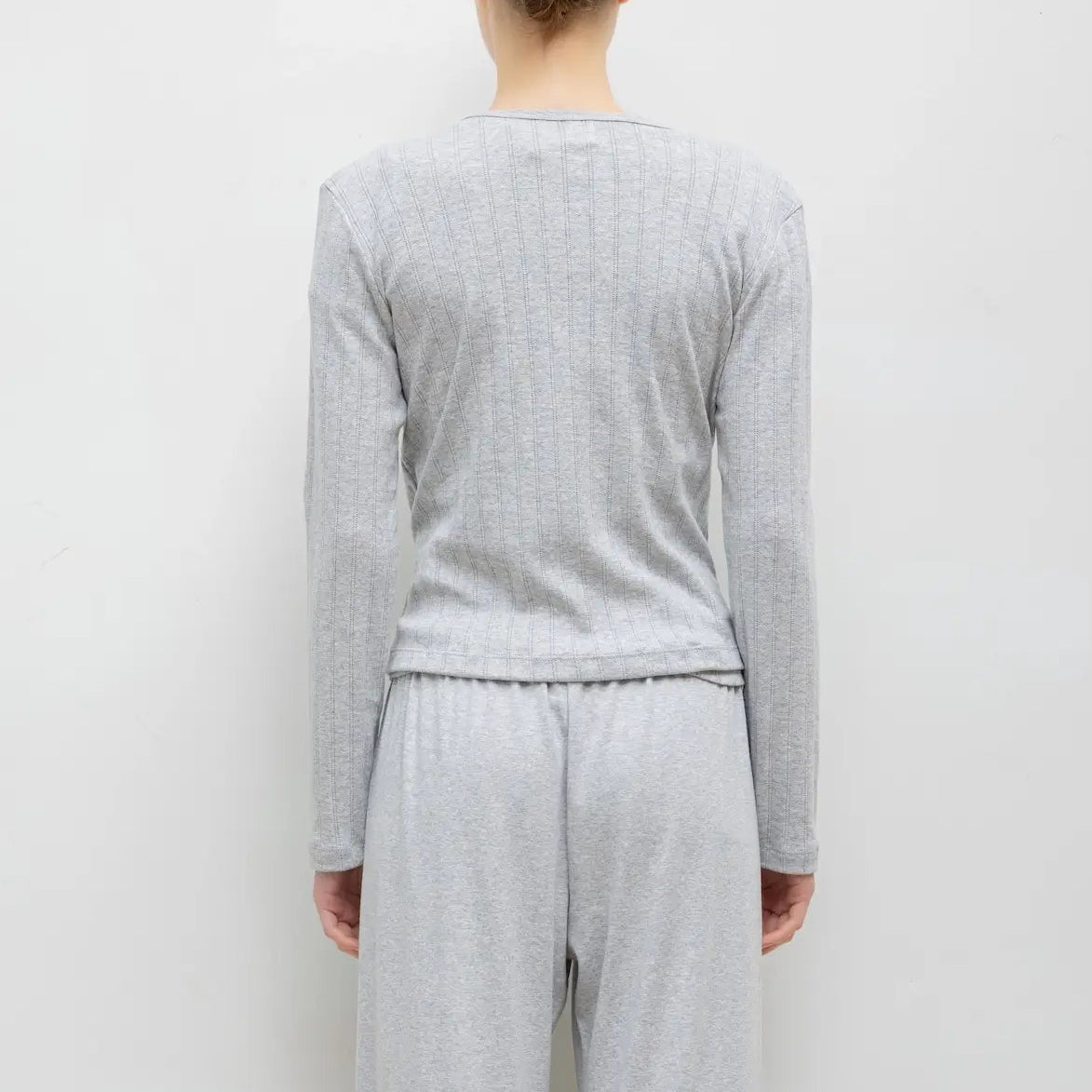 Pointelle Classic Cardigan II Light Grey Melange