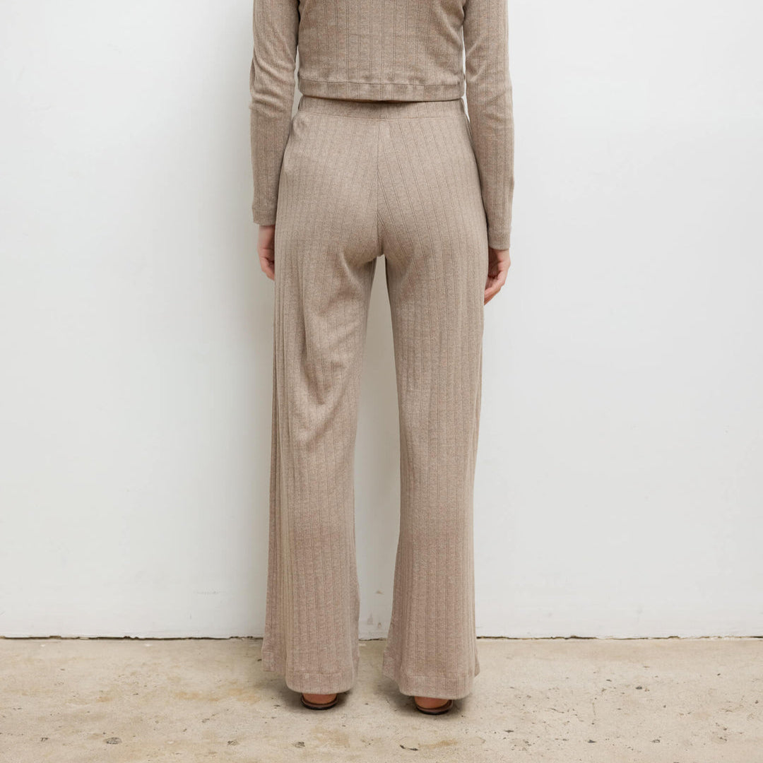 Pointelle Boxer Pant Beige Melange