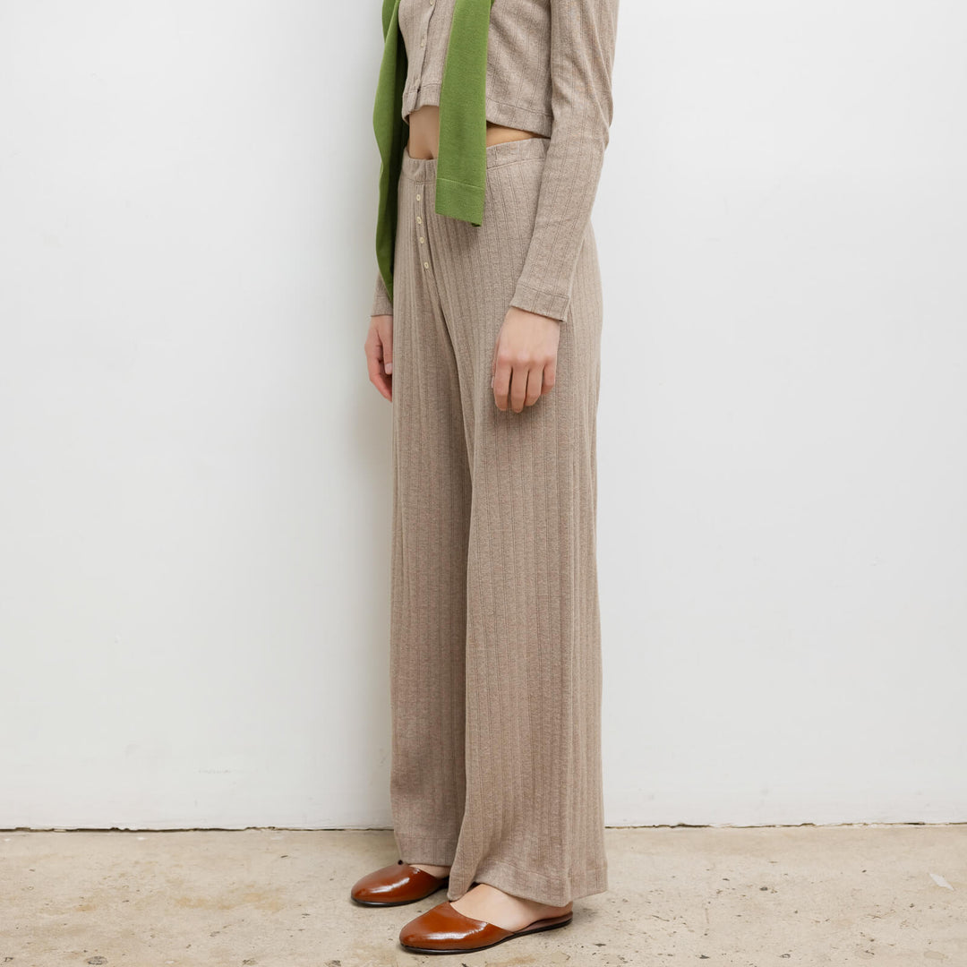 Pointelle Boxer Pant Beige Melange