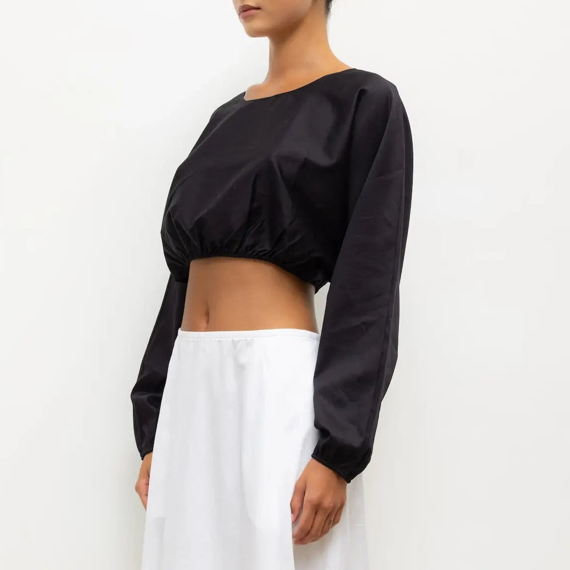 Yoko L/S Blouson Top Black