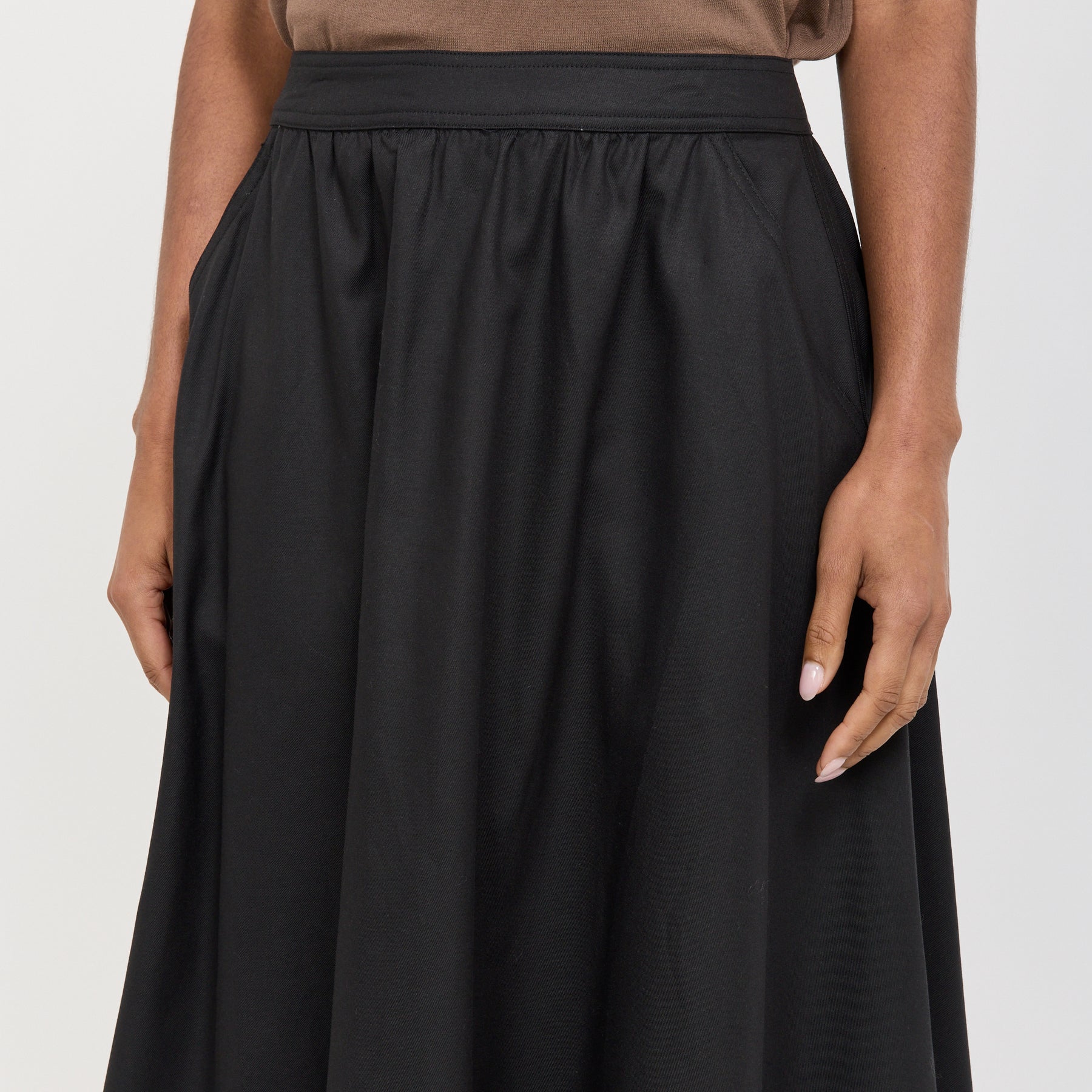Jeanette Midi Pleated Skirt Black