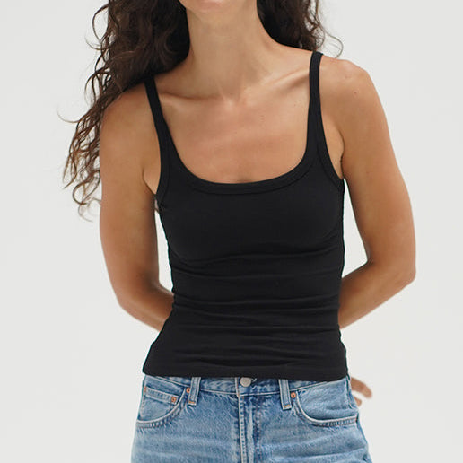 Timeless Ribbed Tank Black