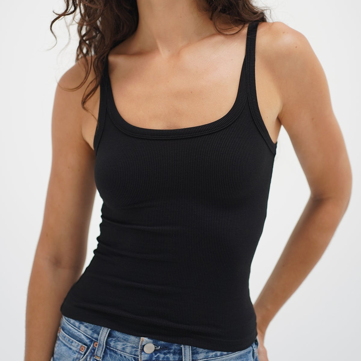 Timeless Ribbed Tank Black