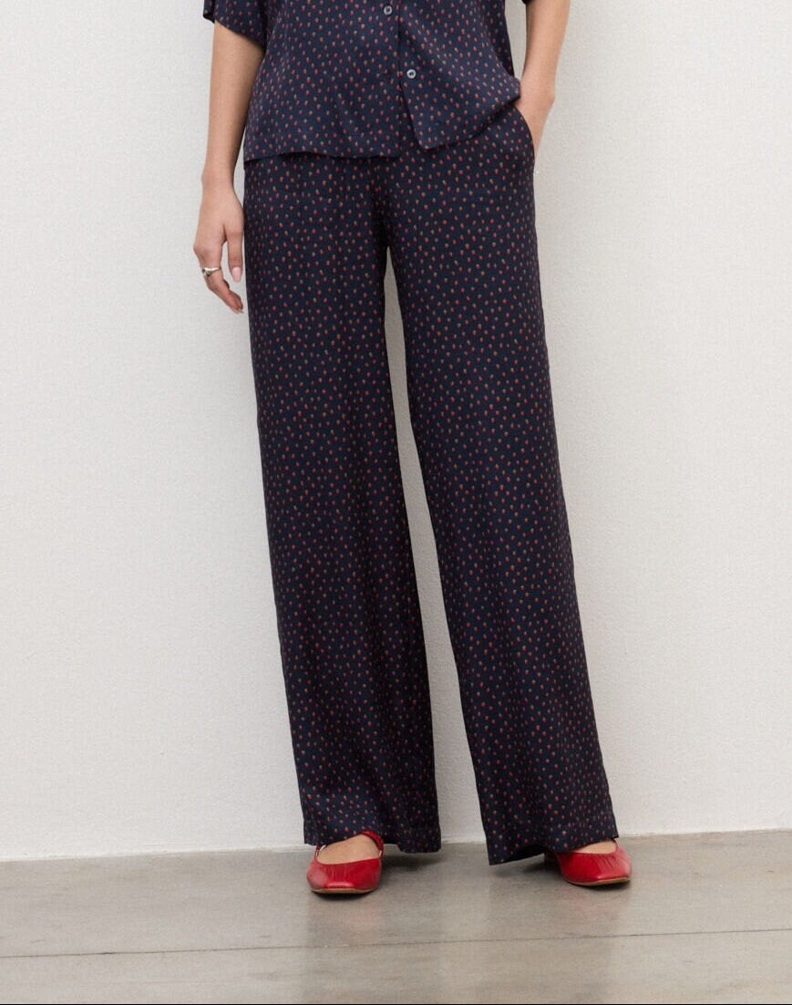 Viscose Palazzo Trousers Strawberry