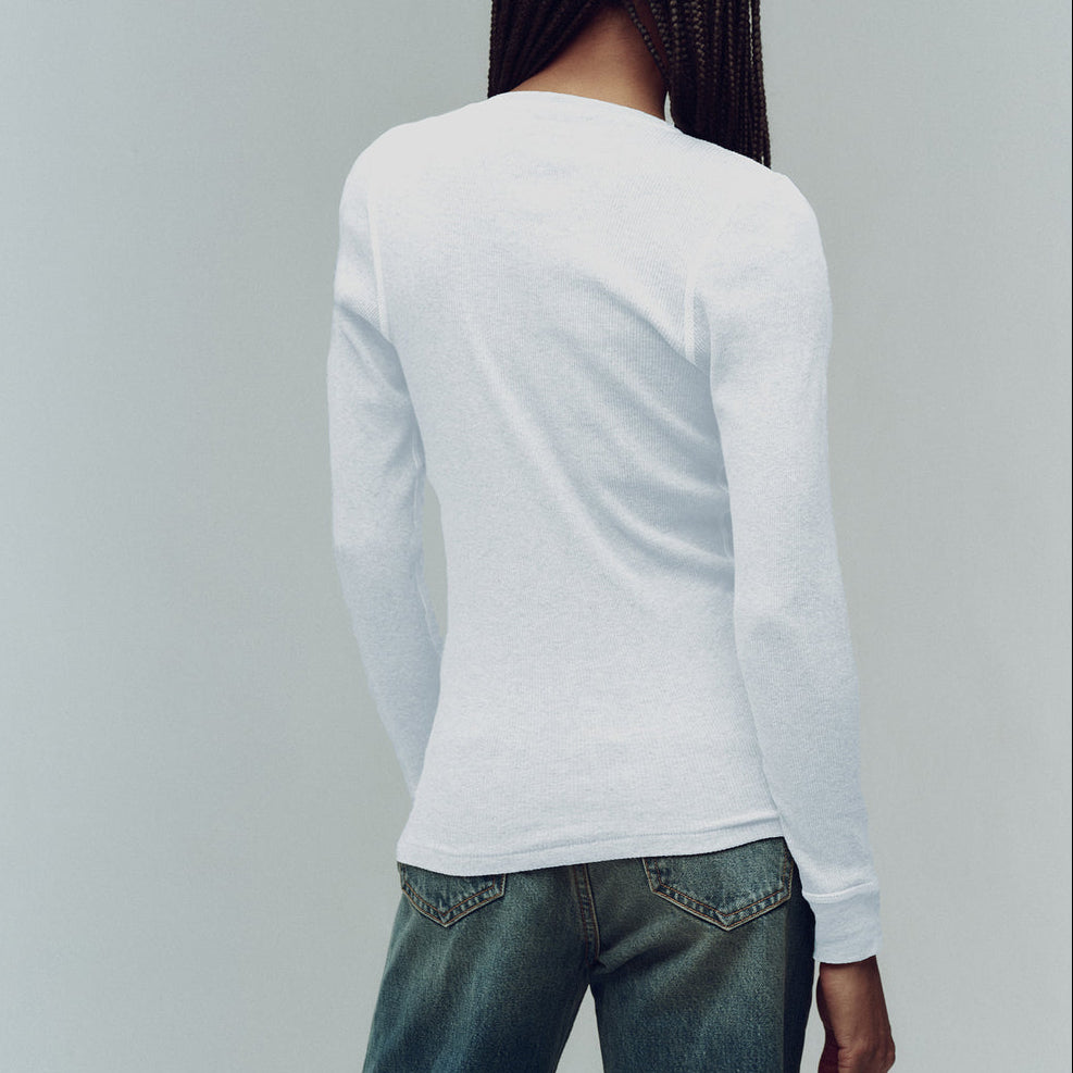 The Baby Rib Henley True White