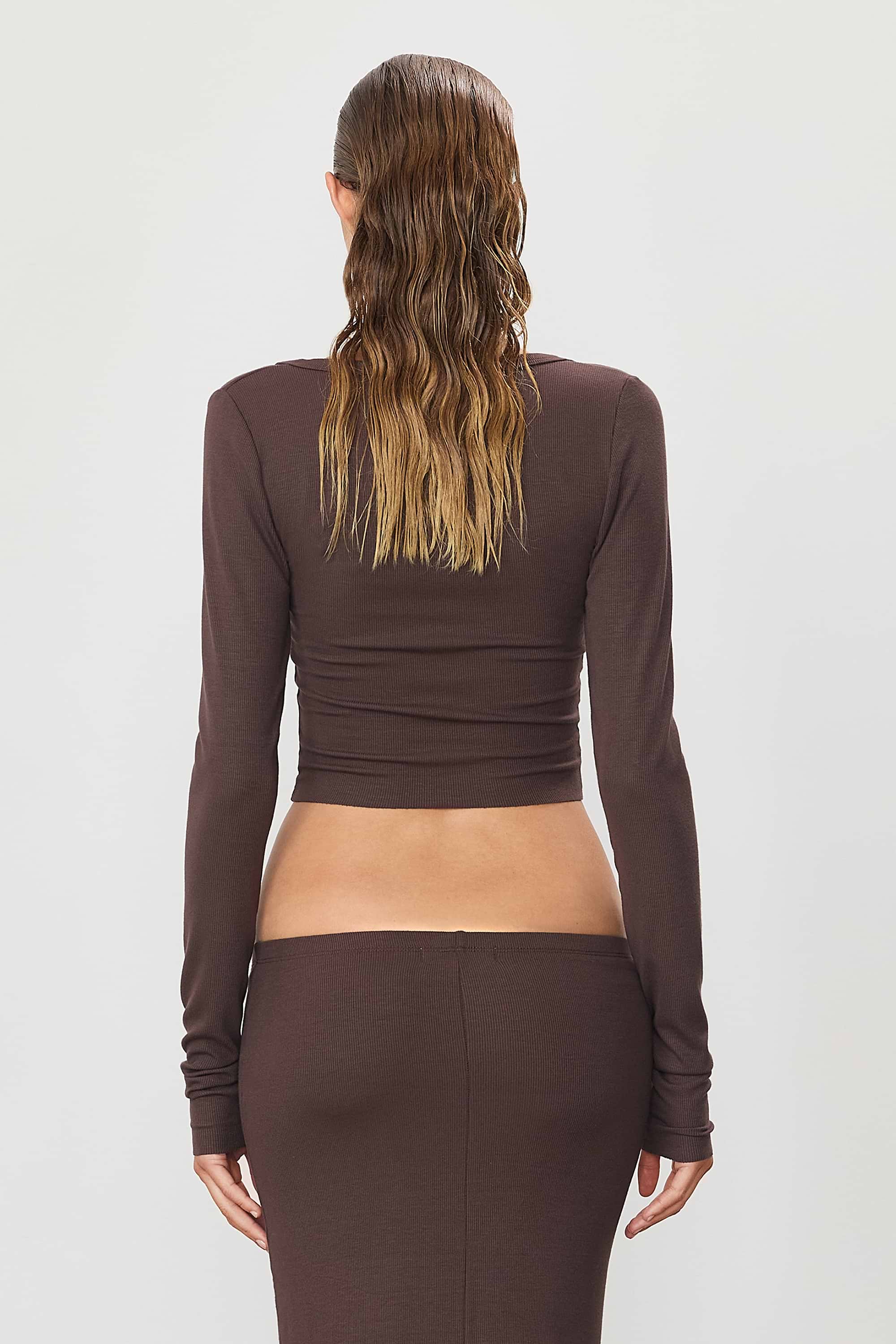 Cropped Cardigan Espresso