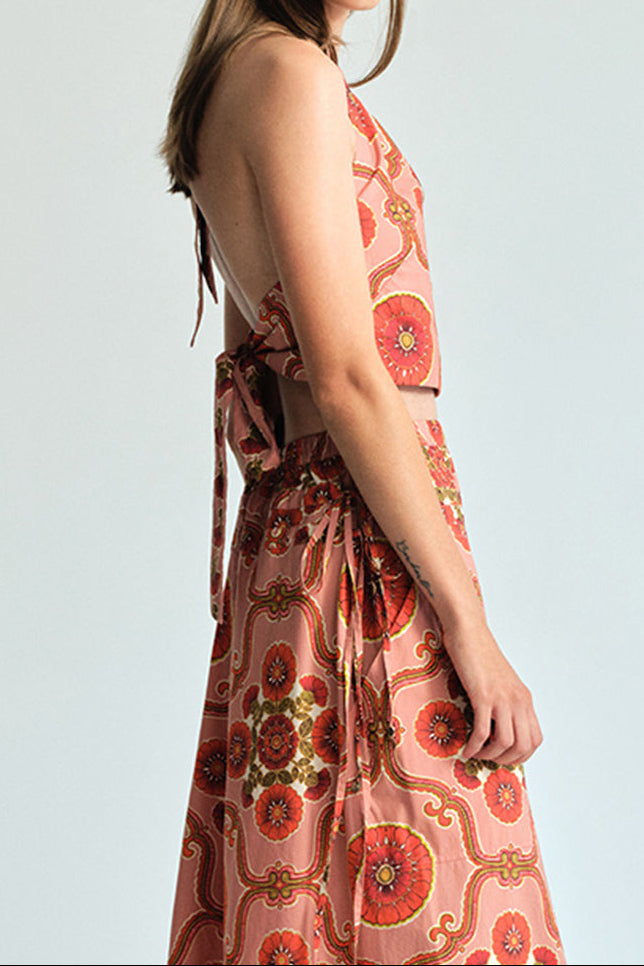 Dahlia Top Mod Floral Brick