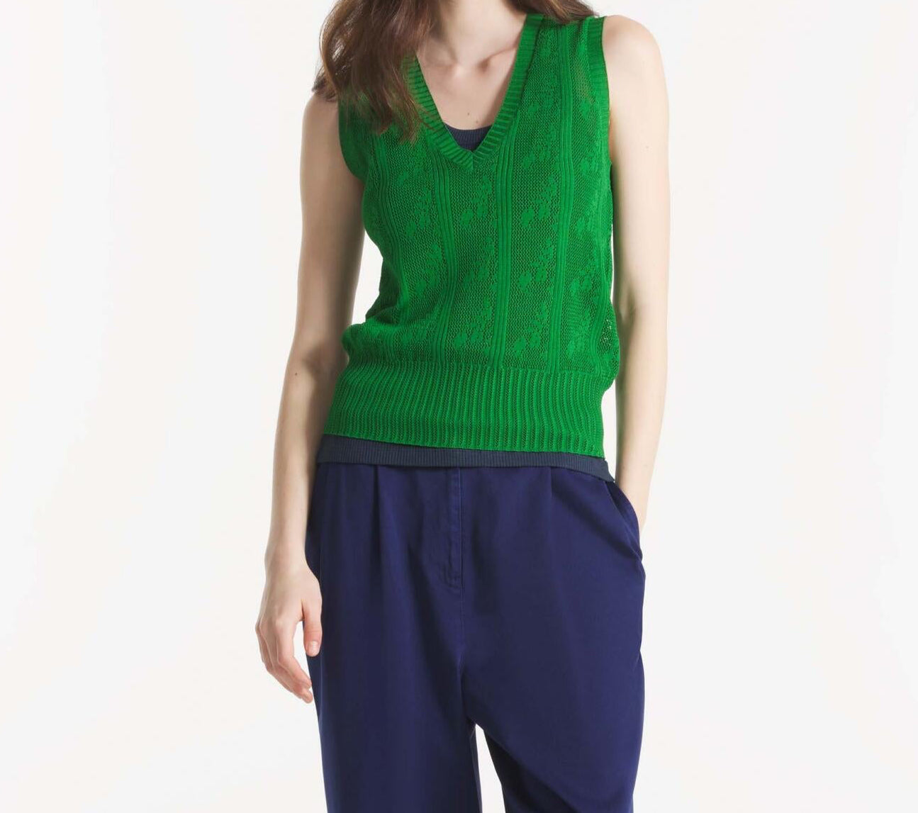 Sabila Slvless Sweater Green