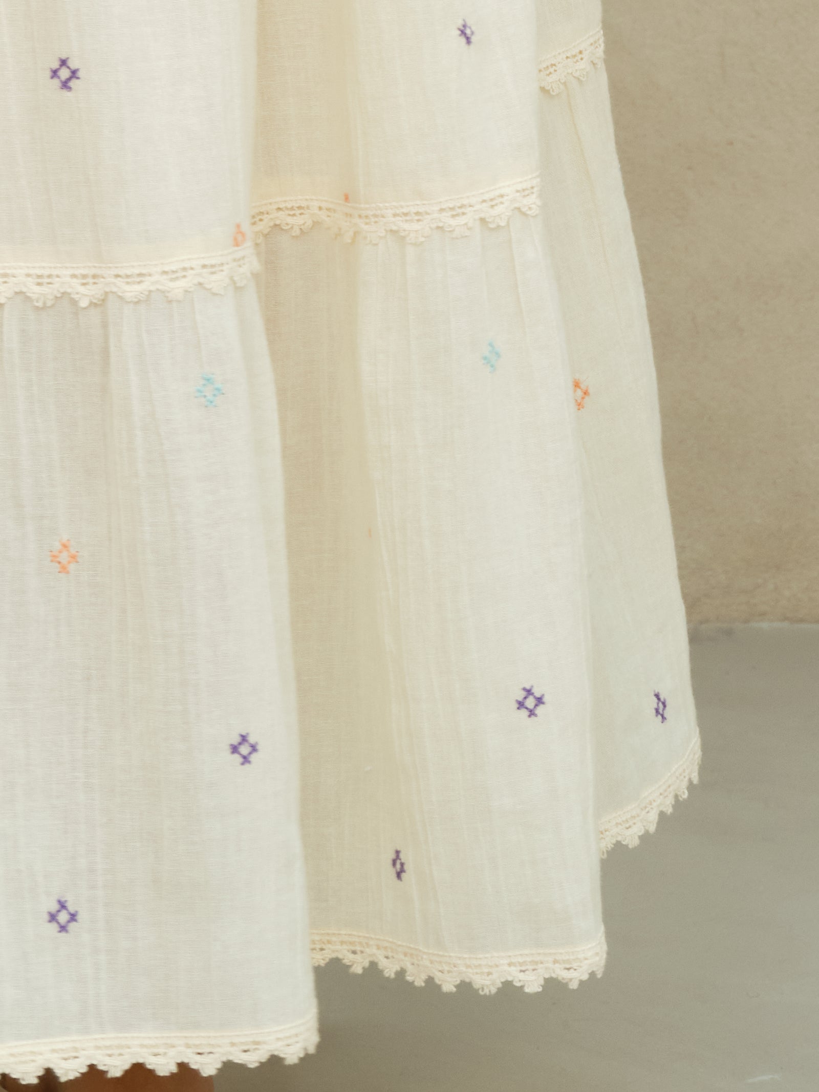 Lucca Emb Maxi Skirt Pastel
