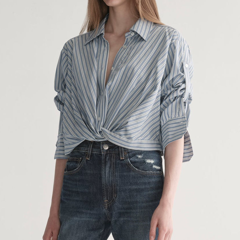 Leo Top White/Steel Blue