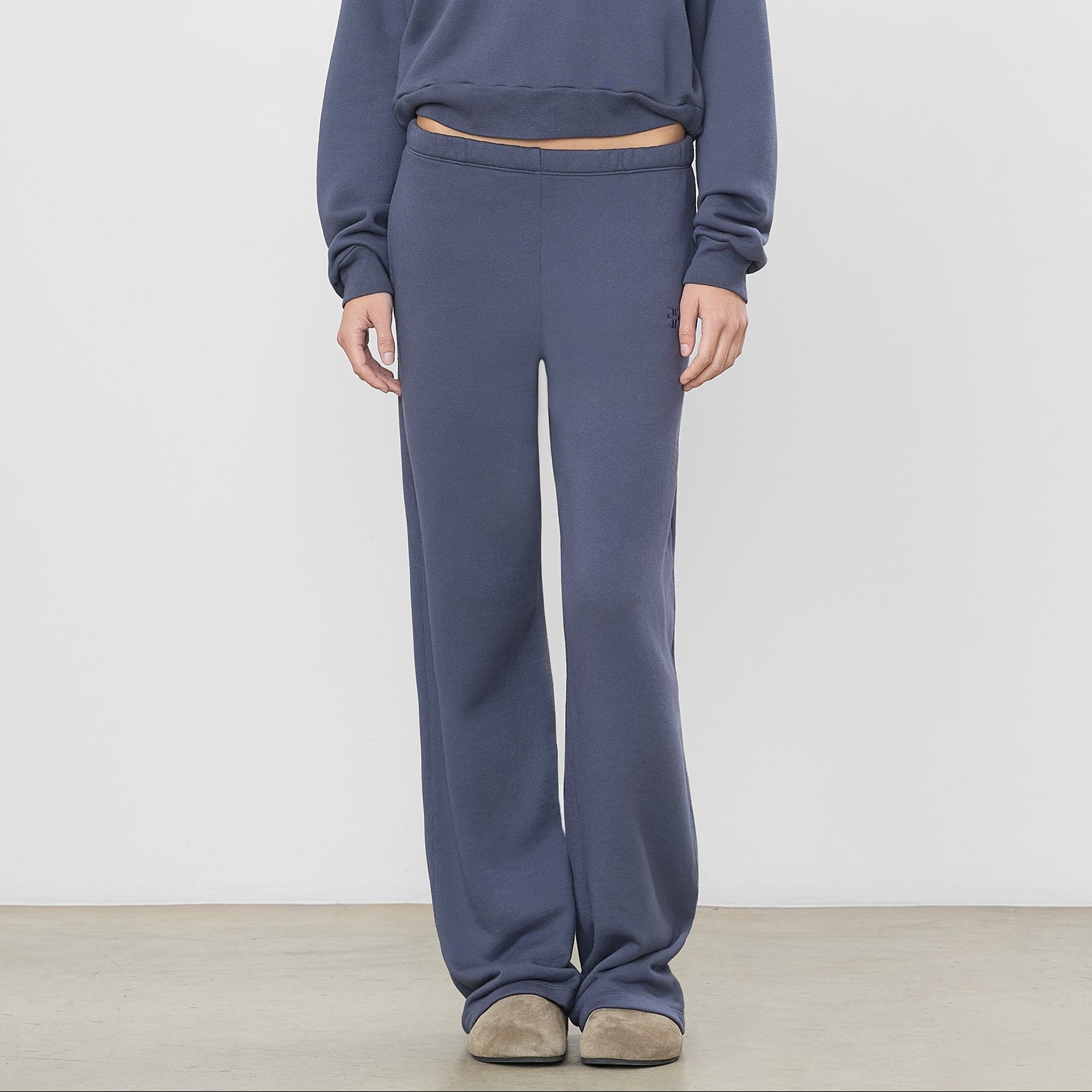 Oversized Wide Leg Sweatpant Washed Navy
