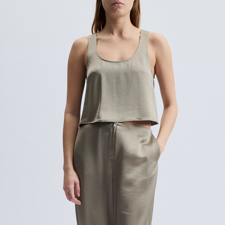 Lodi Cropped Tank Cobblestone