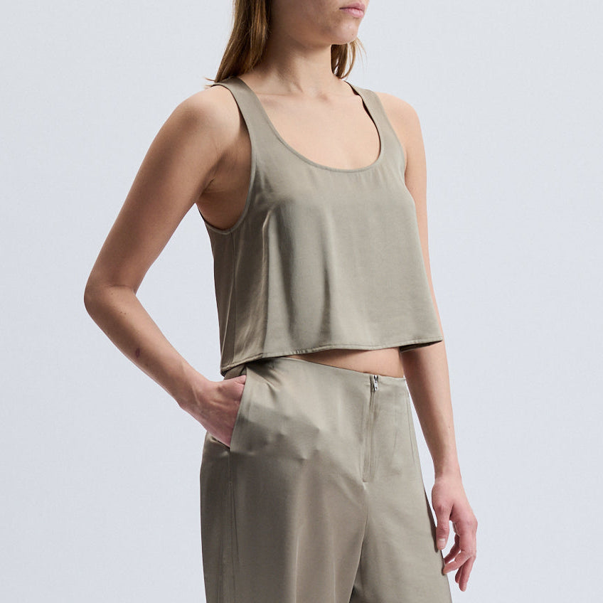 Lodi Cropped Tank Cobblestone