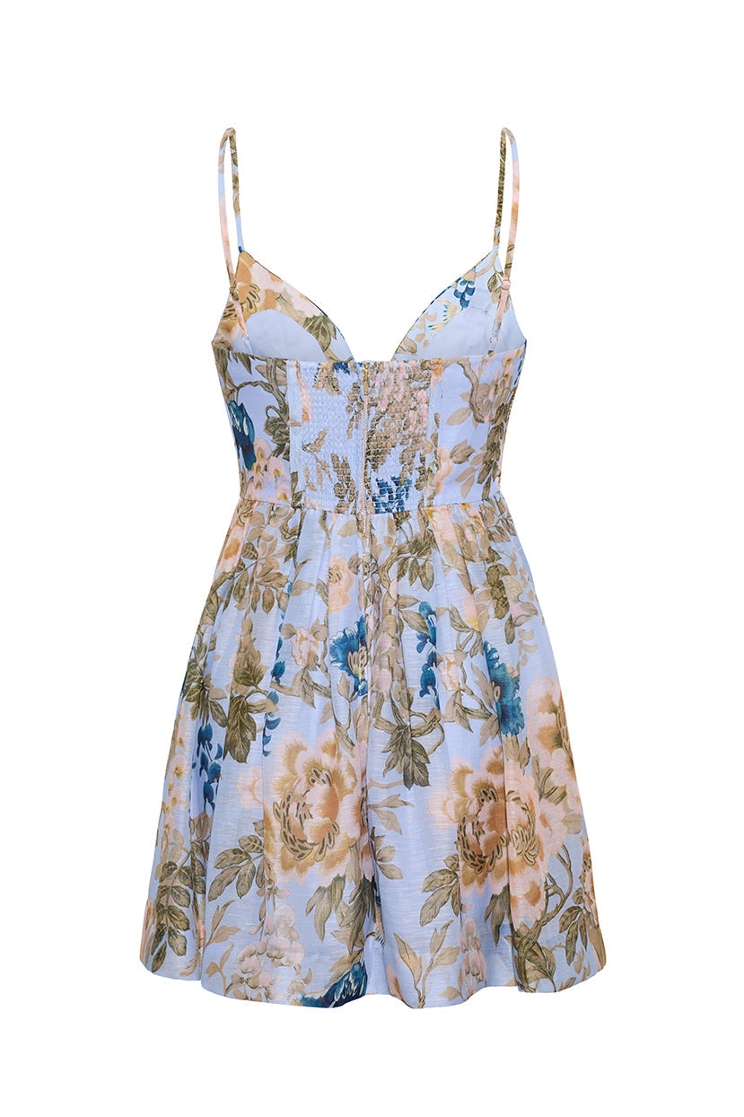 Miro Mini Dress Flora Meadow Light Blue