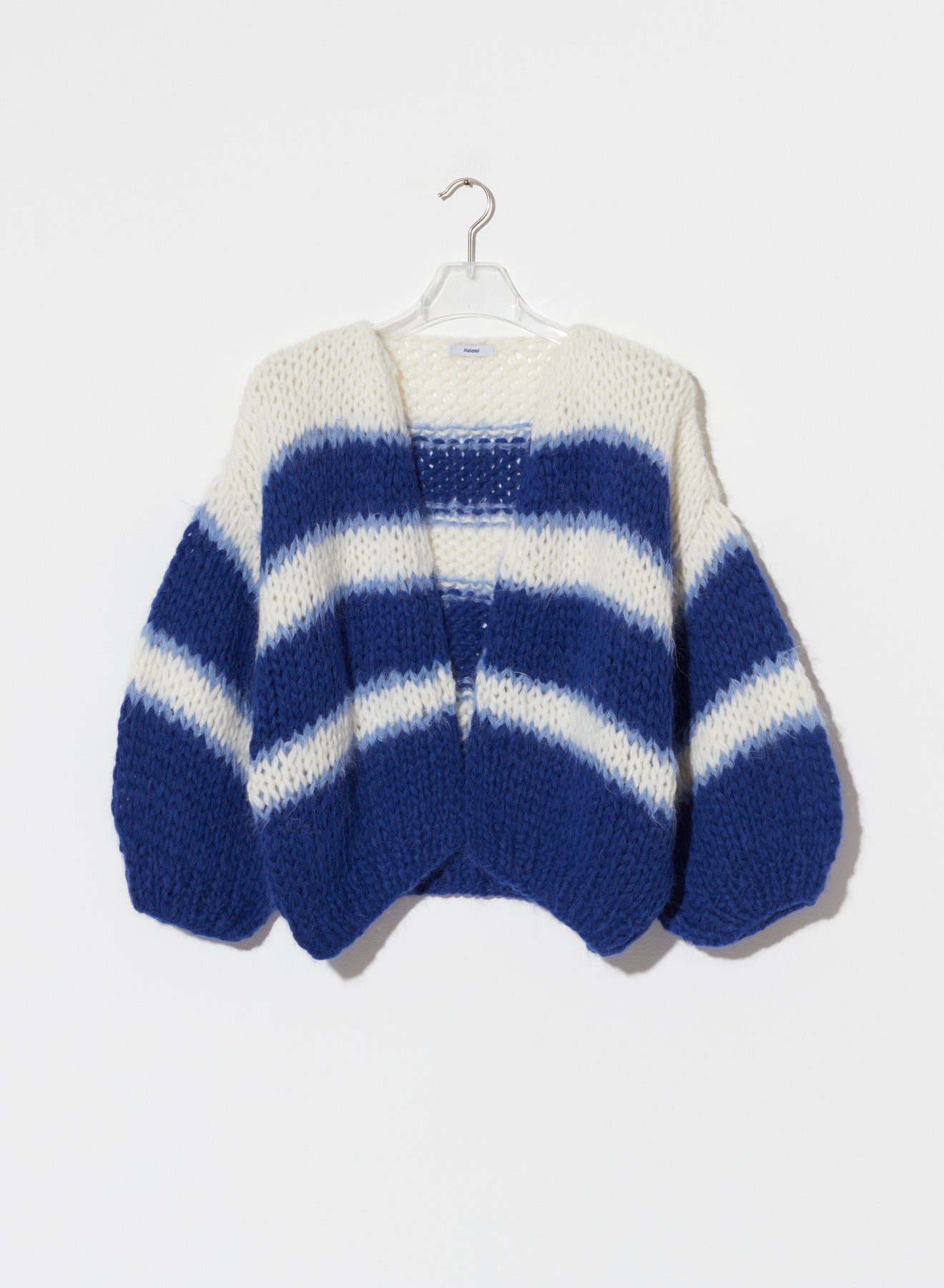 CHUNKY ALPACA BOMBER CARDIGAN, STRIPED